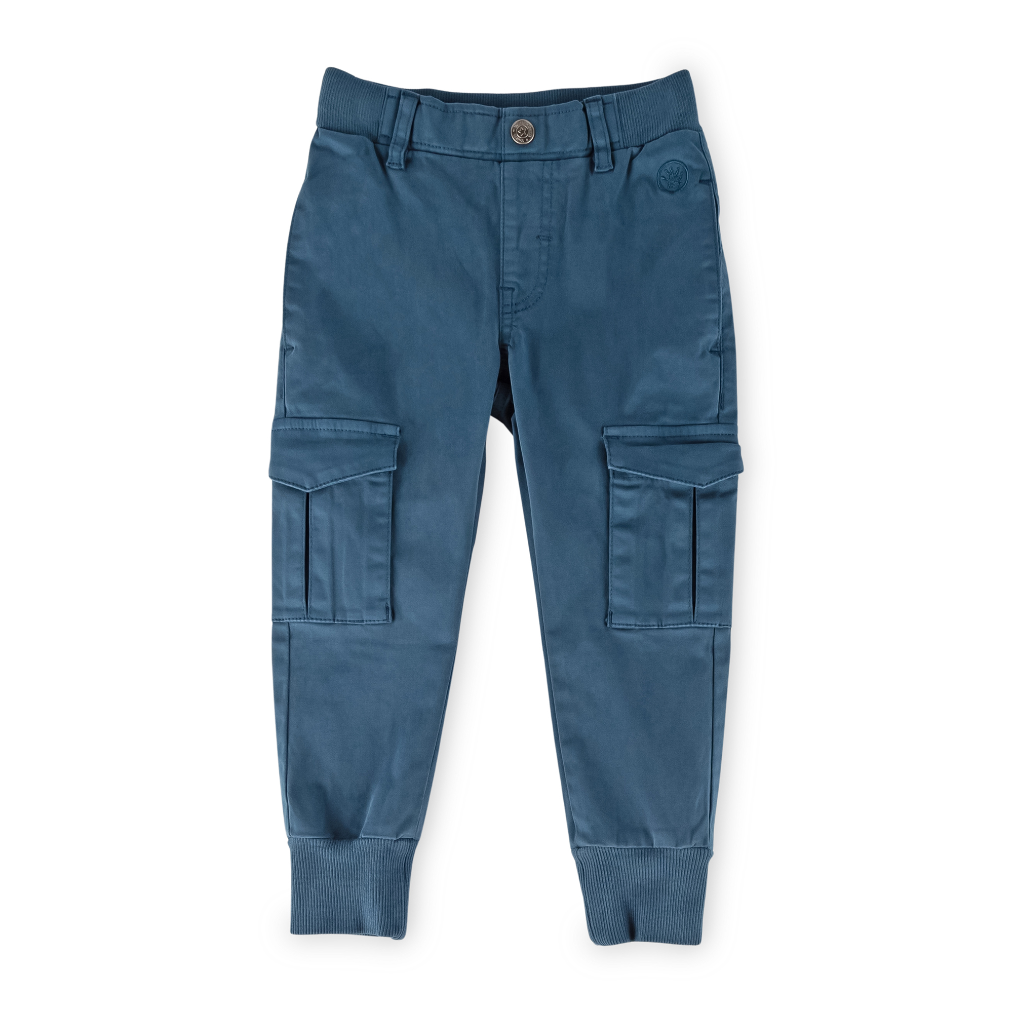Children's cargo pants, dark teal blue