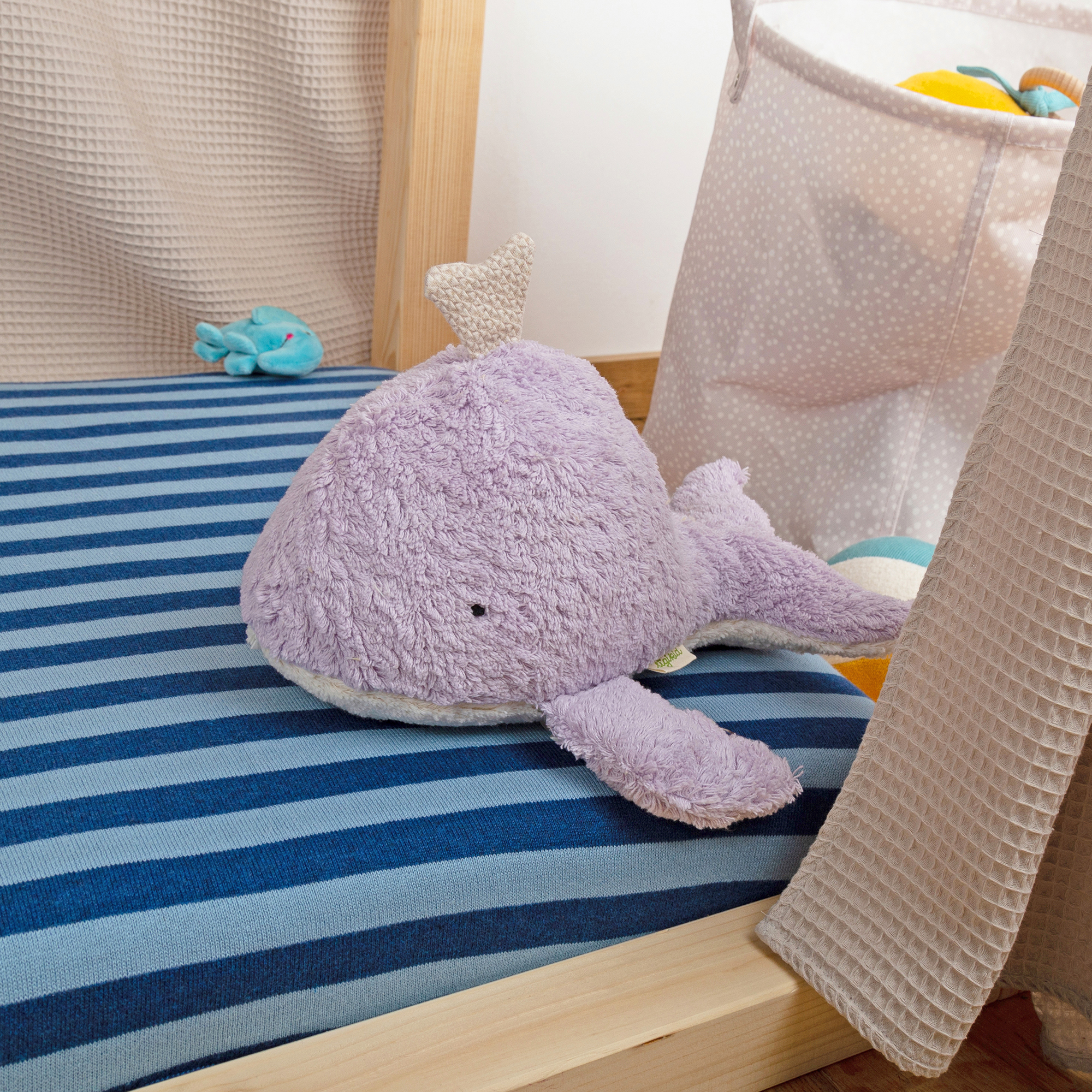 Organic soft toy whale, Green Collection