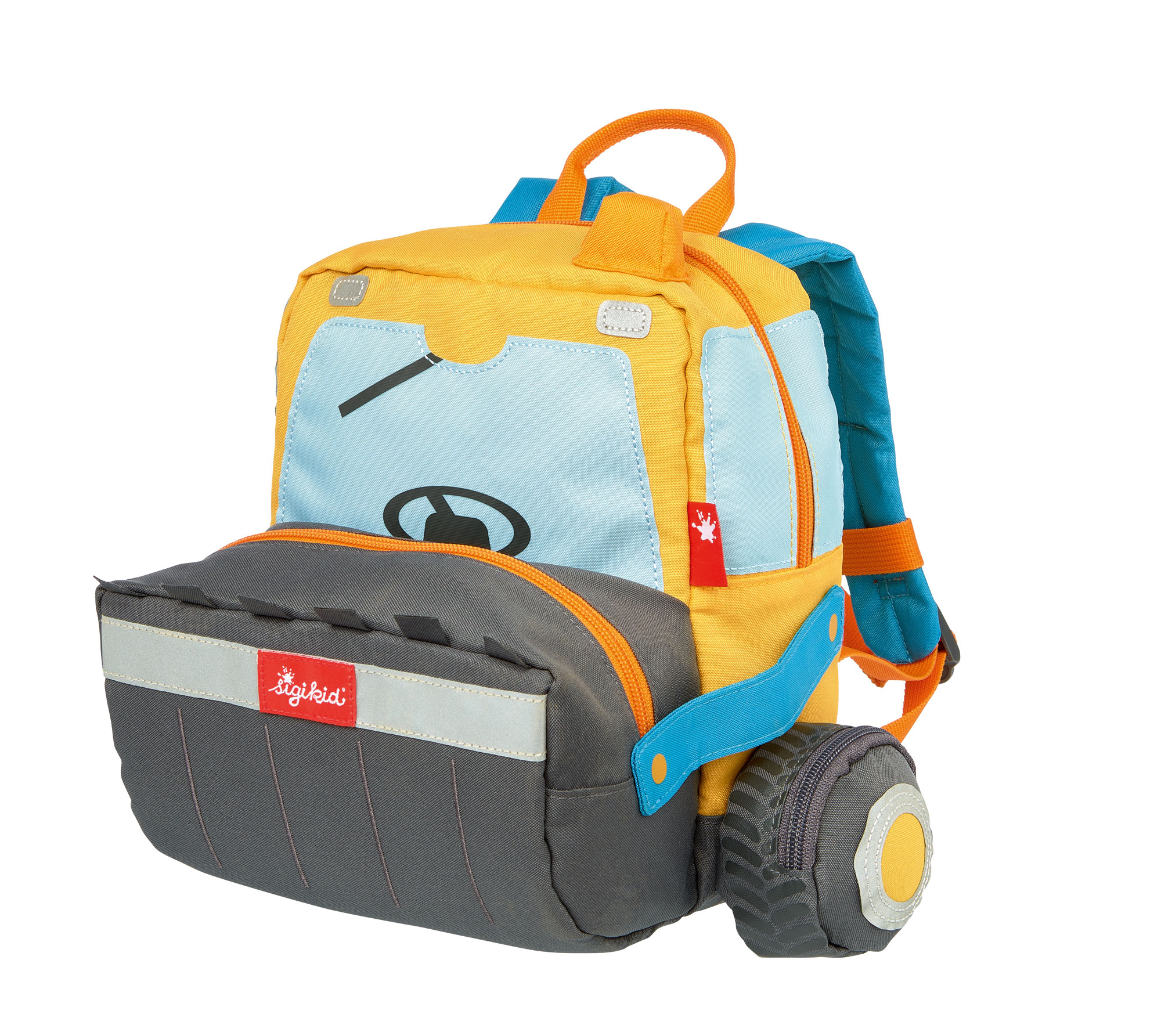 Children's backpack wheel loader
