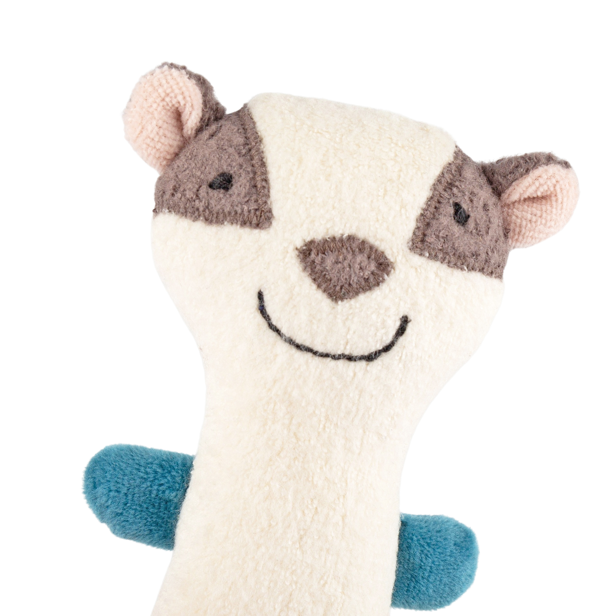 Baby cotton soft toy rattle badger, sigibaby