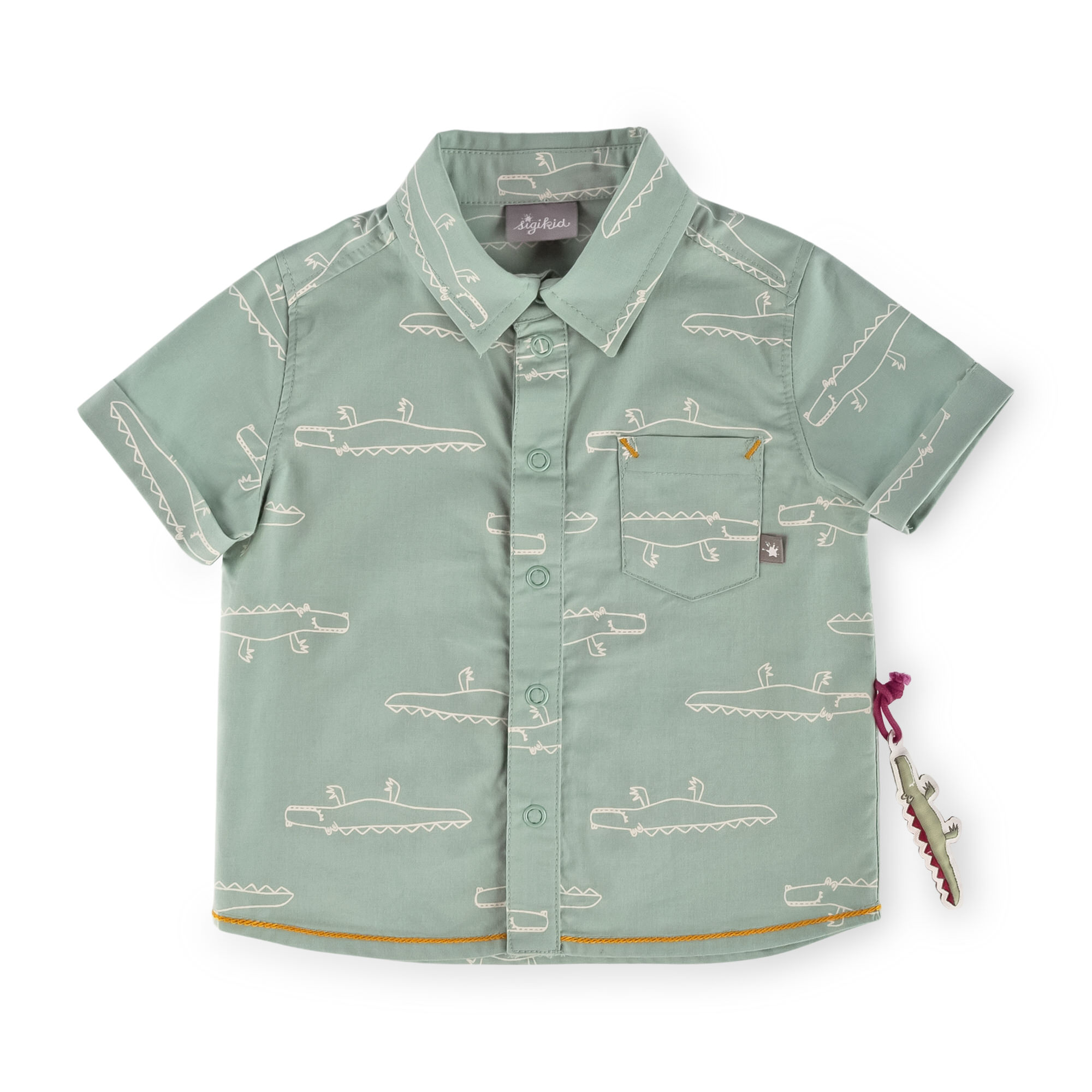 Baby Hemd in Pastellgrün, kurzarm