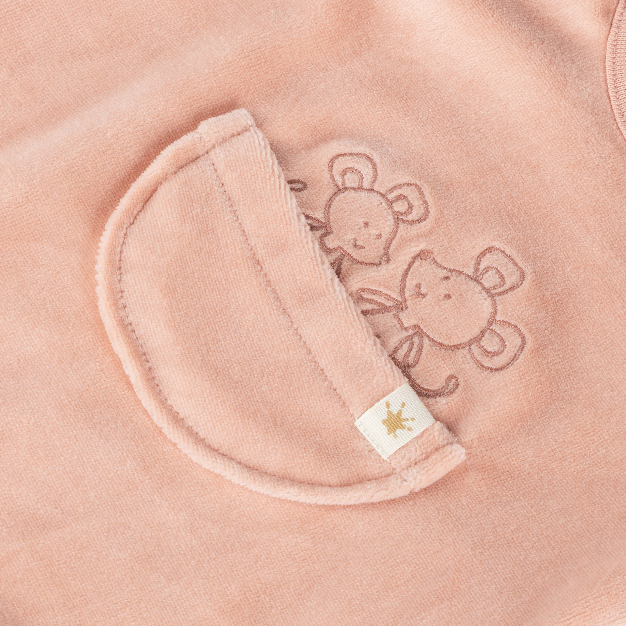 Newborn baby velour romper mouse, pink
