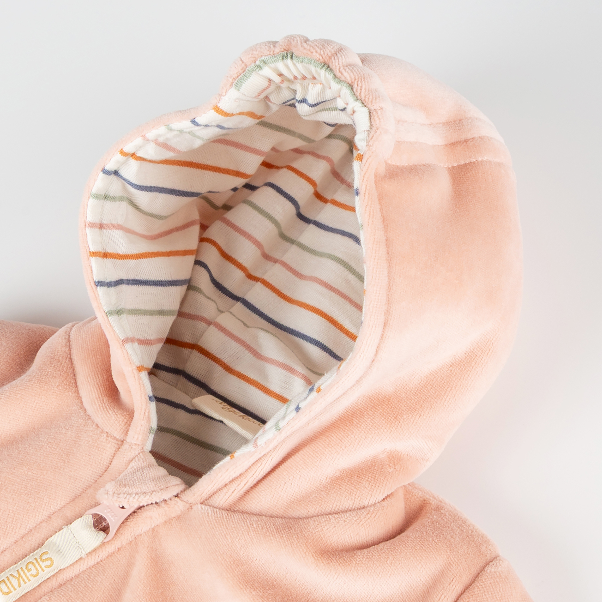 Newborn baby velour overall, foldable cuffs, wadded, pink