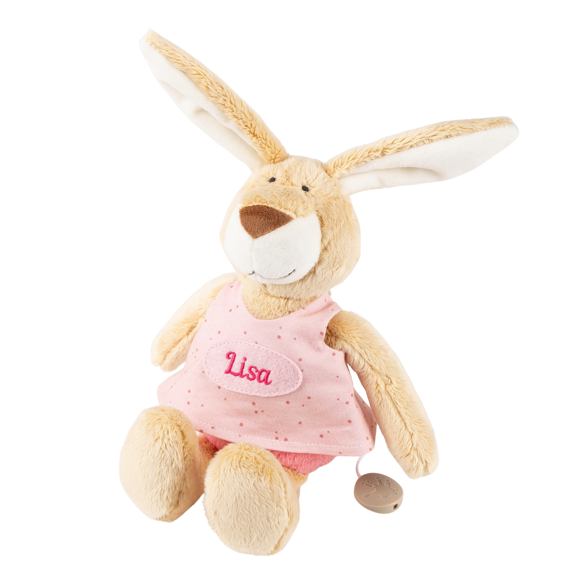 Personalised musical bunny for baby girls