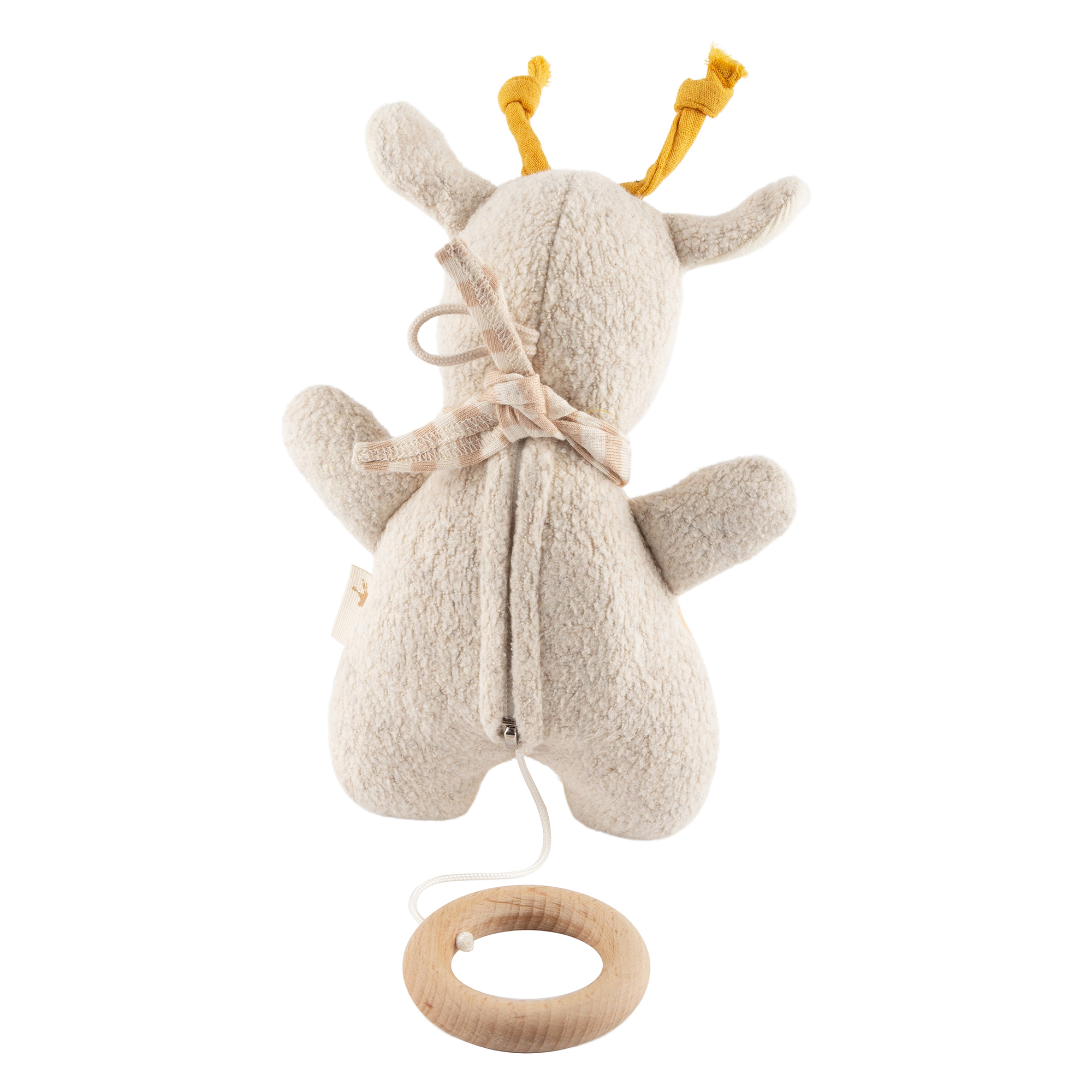 Muslin musical baby soft toy giraffe, yellow