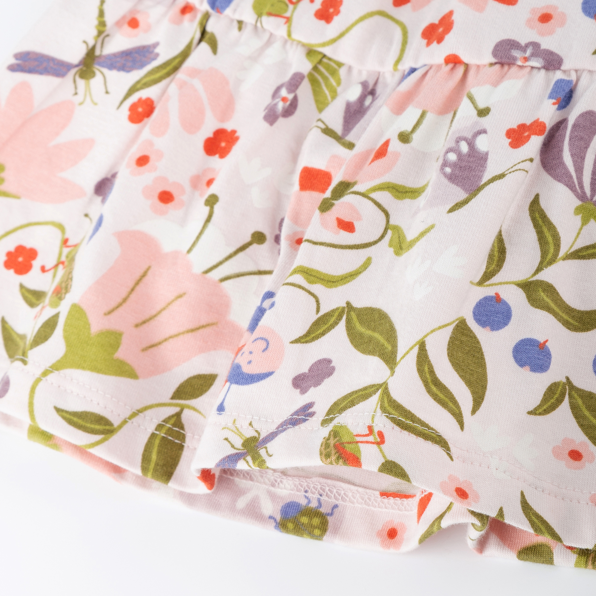 Kurzärmeliges Stufenkleid für Kinder, Marienkäfer Serie Kurzärmeliges Stufenkleid für Kinder, Marienkäfer Serie