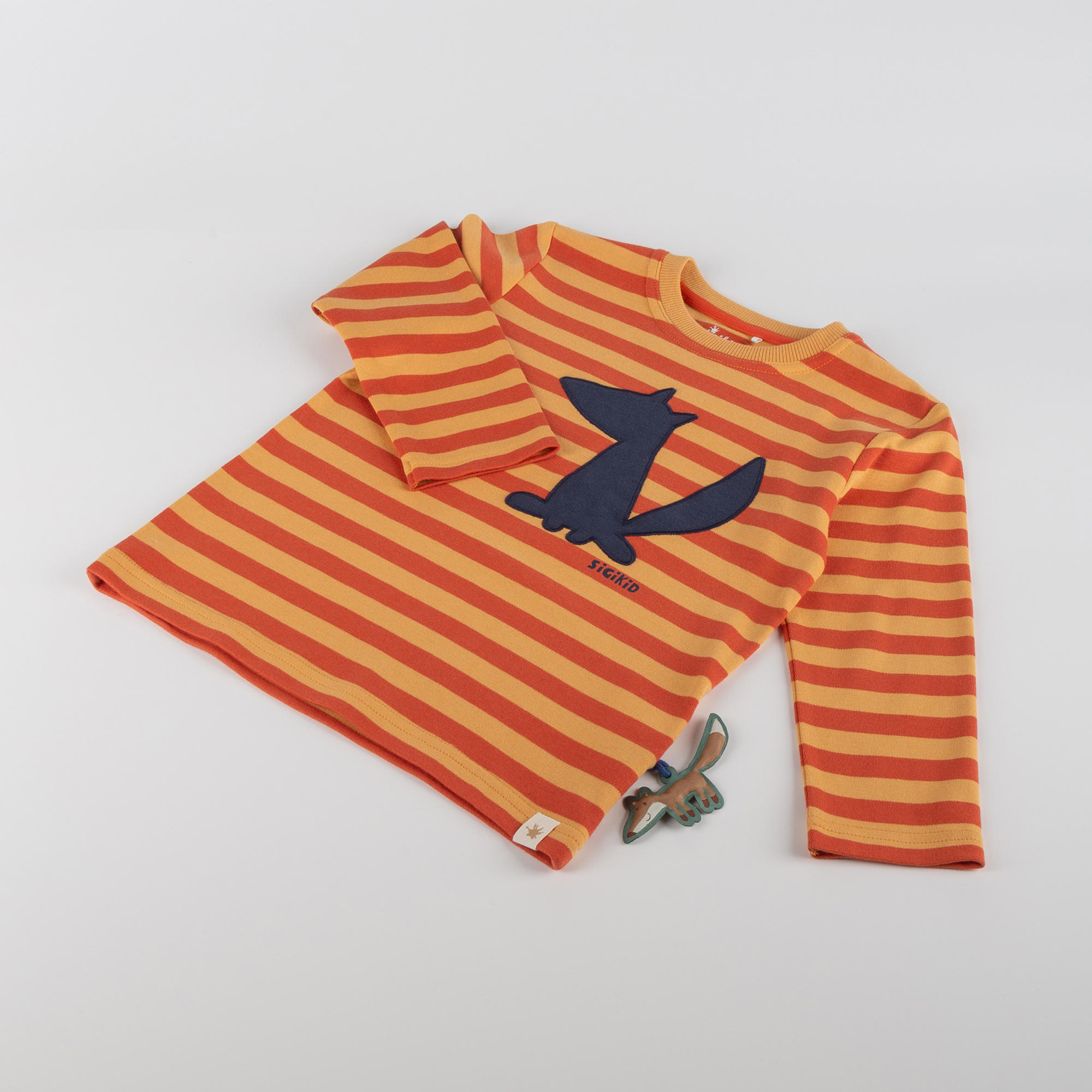 Kinder Langarmshirt Fuchs Wild Fox, orange-gelb gestreift
