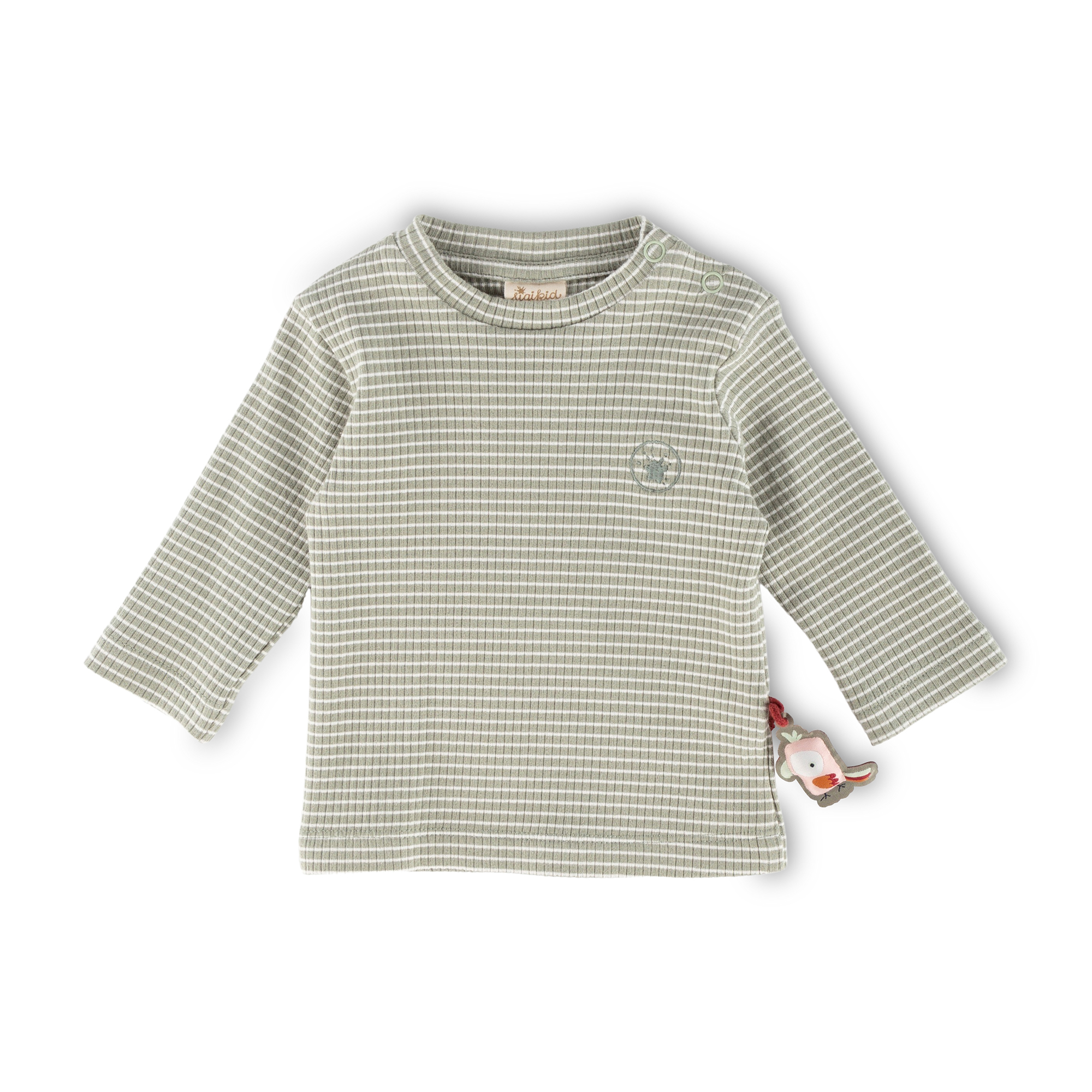 Baby long-sleeved rib knit Tee, pastel green
