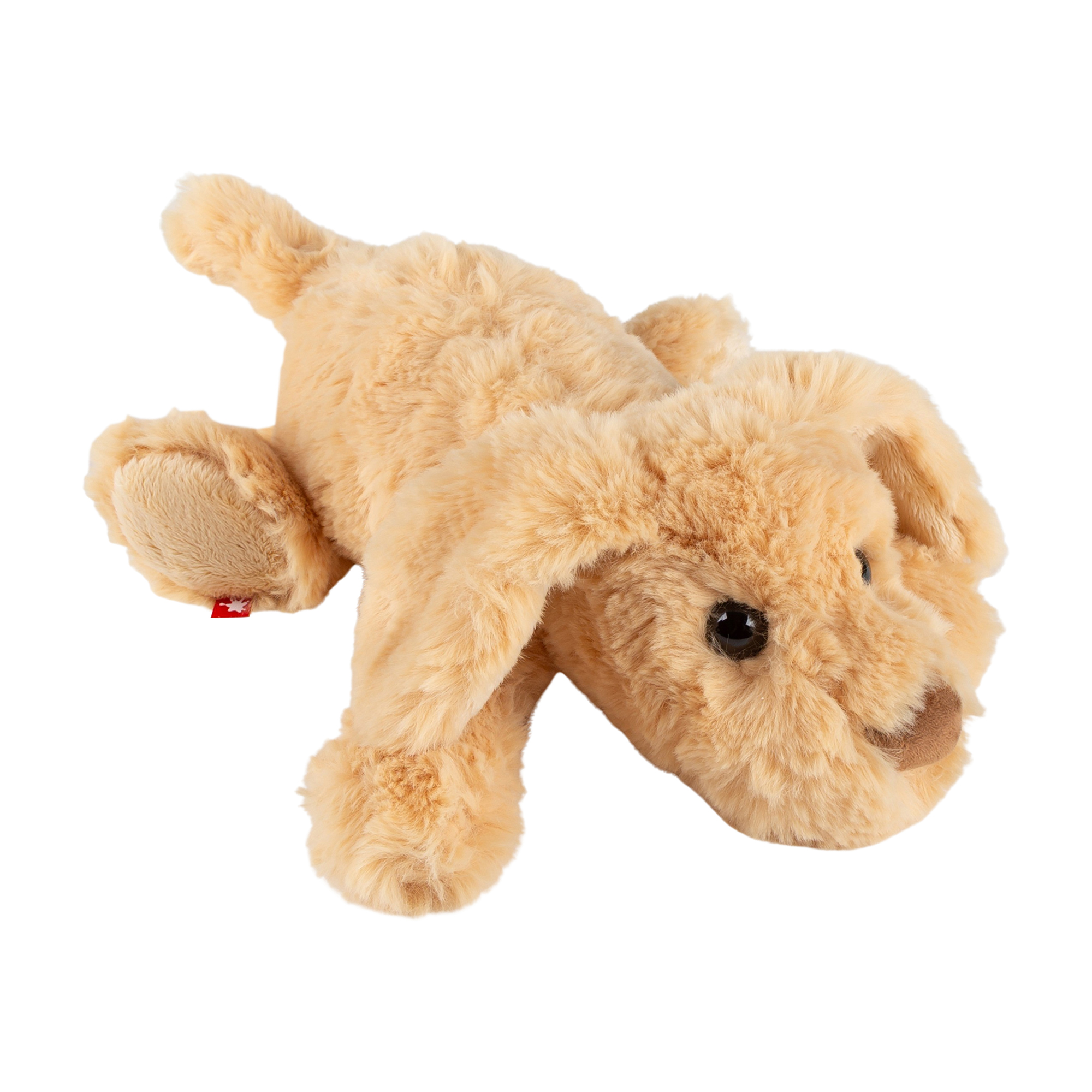 Silky soft plush toy dog, beige