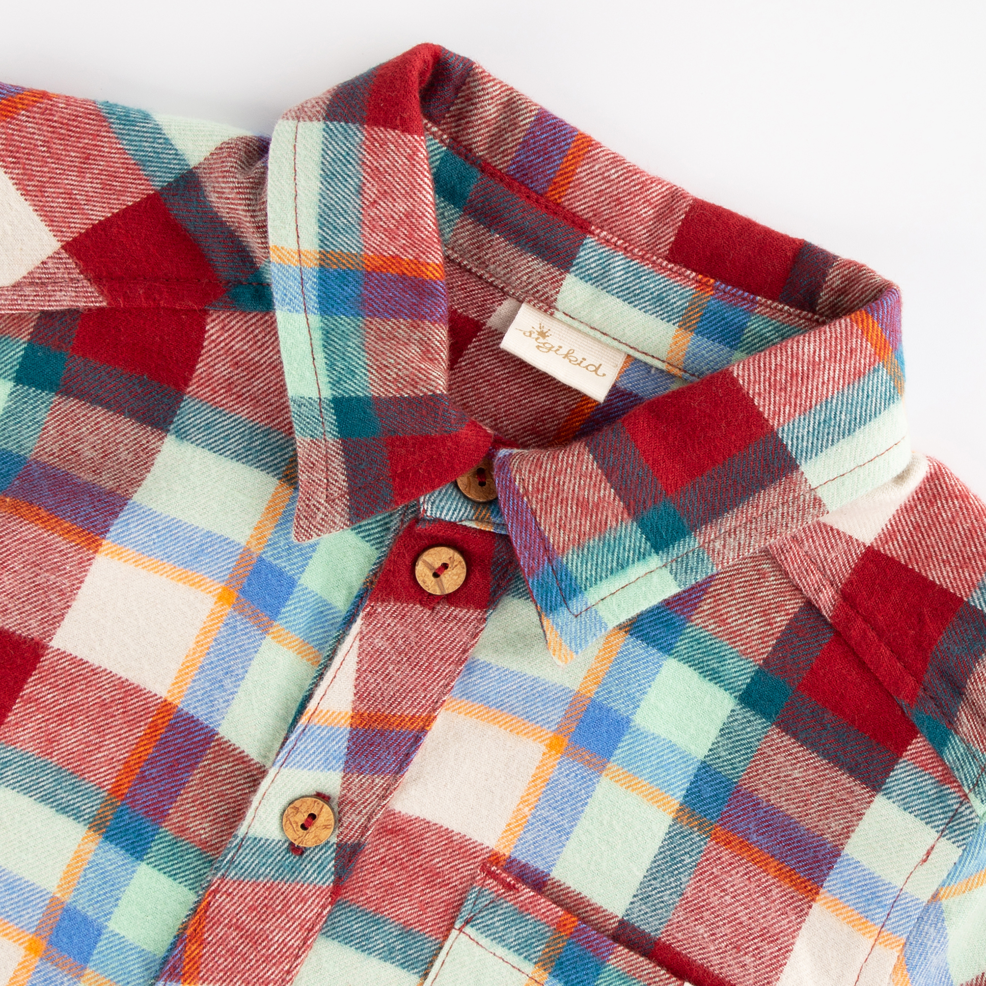 Children's boys' check flannel shirt dark red Children's boys' check flannel shirt dark red