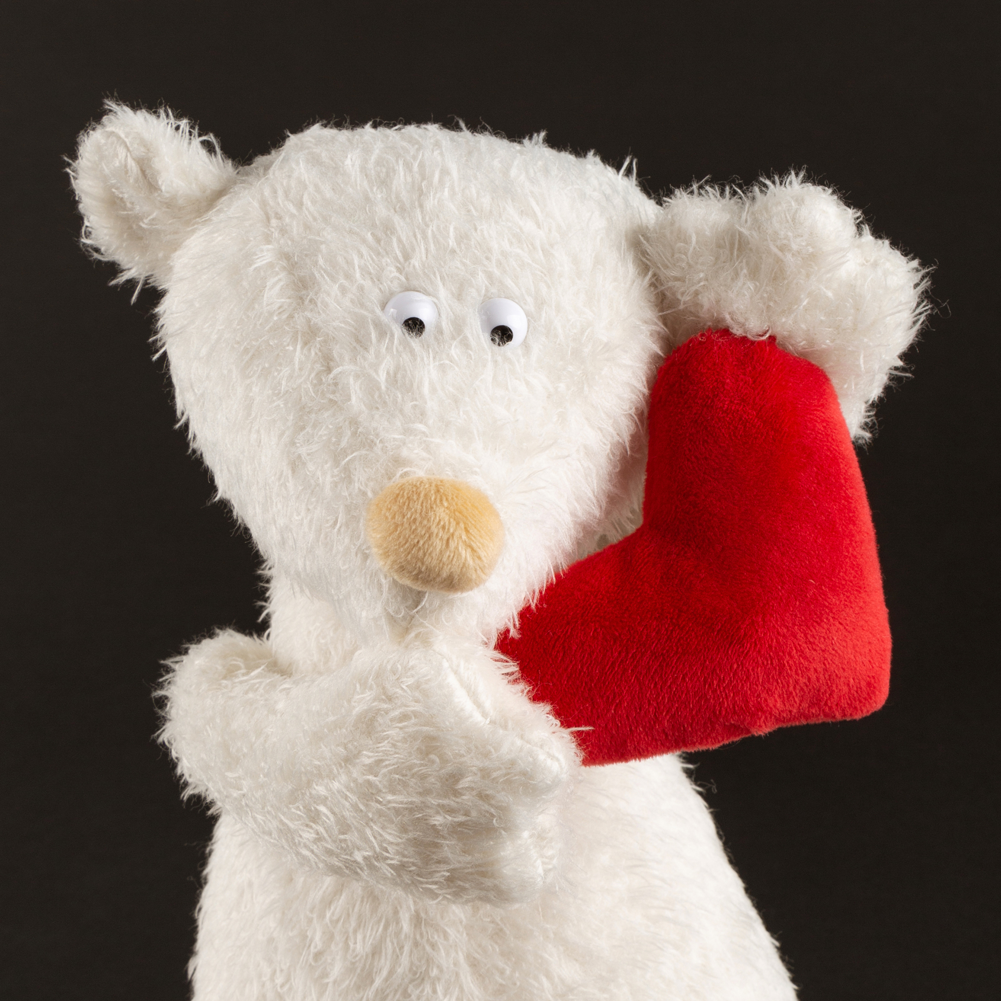 Plush bear Ach Good! with heart, écru, BEASTS