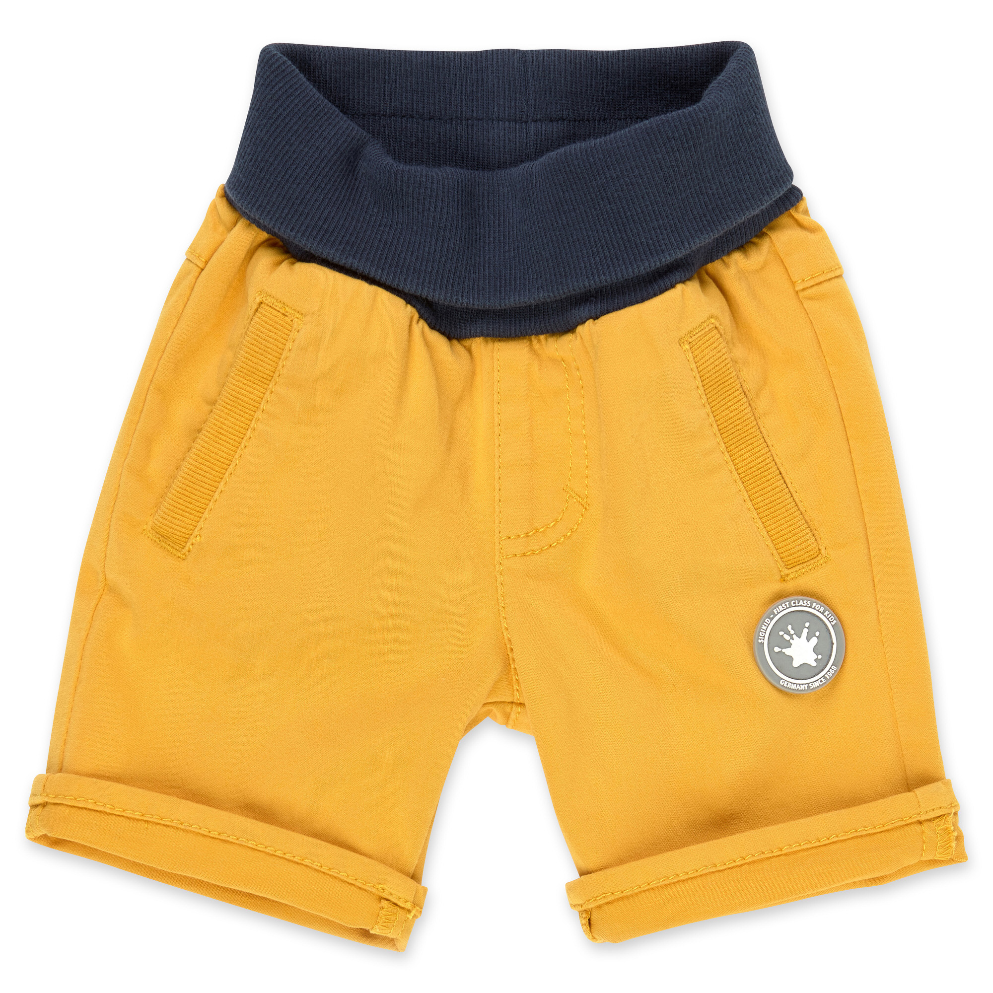 Baby gabardine bermuda shorts, honey yellow