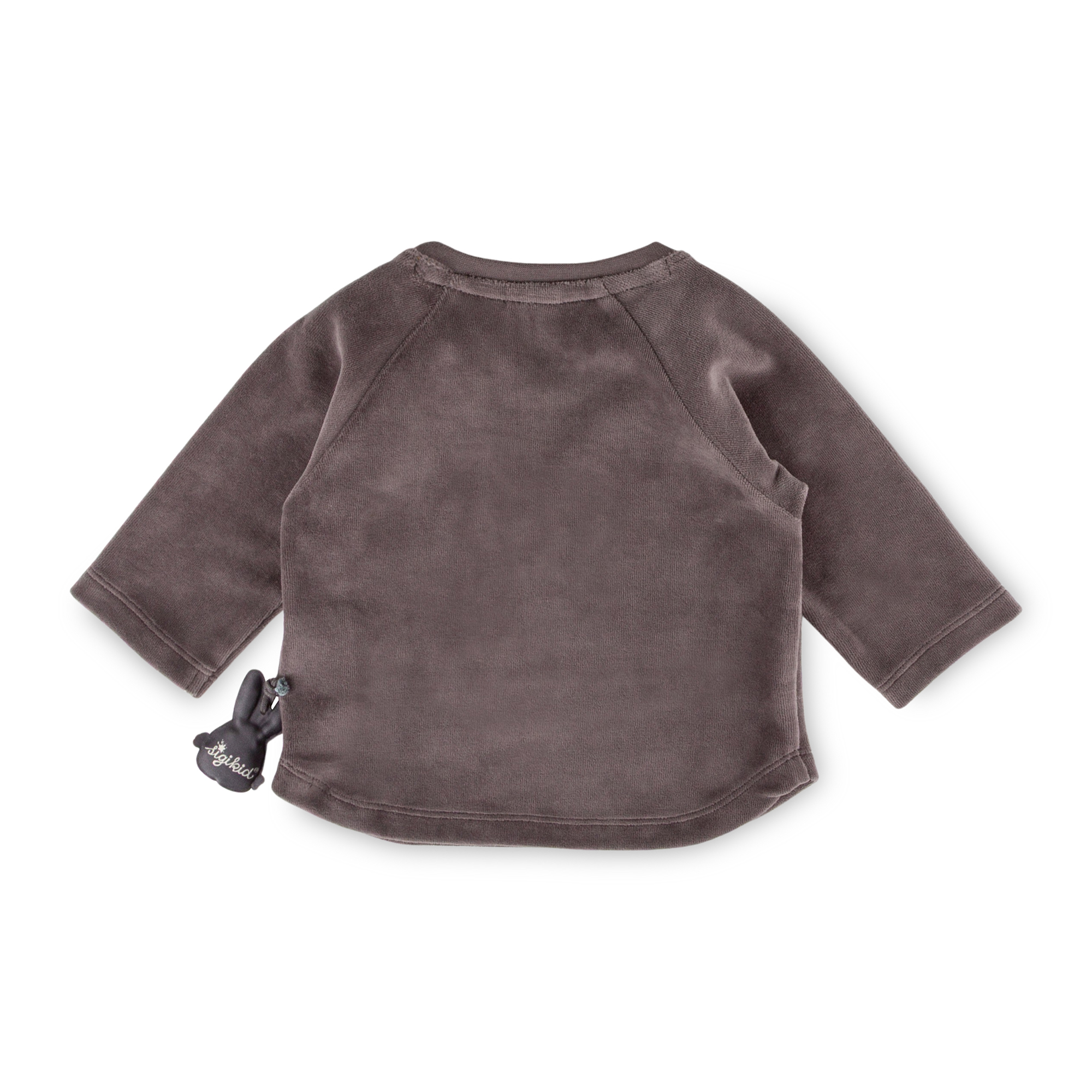 Baby Nicki Velour Langarmshirt Schneehase, dunkelgrau
