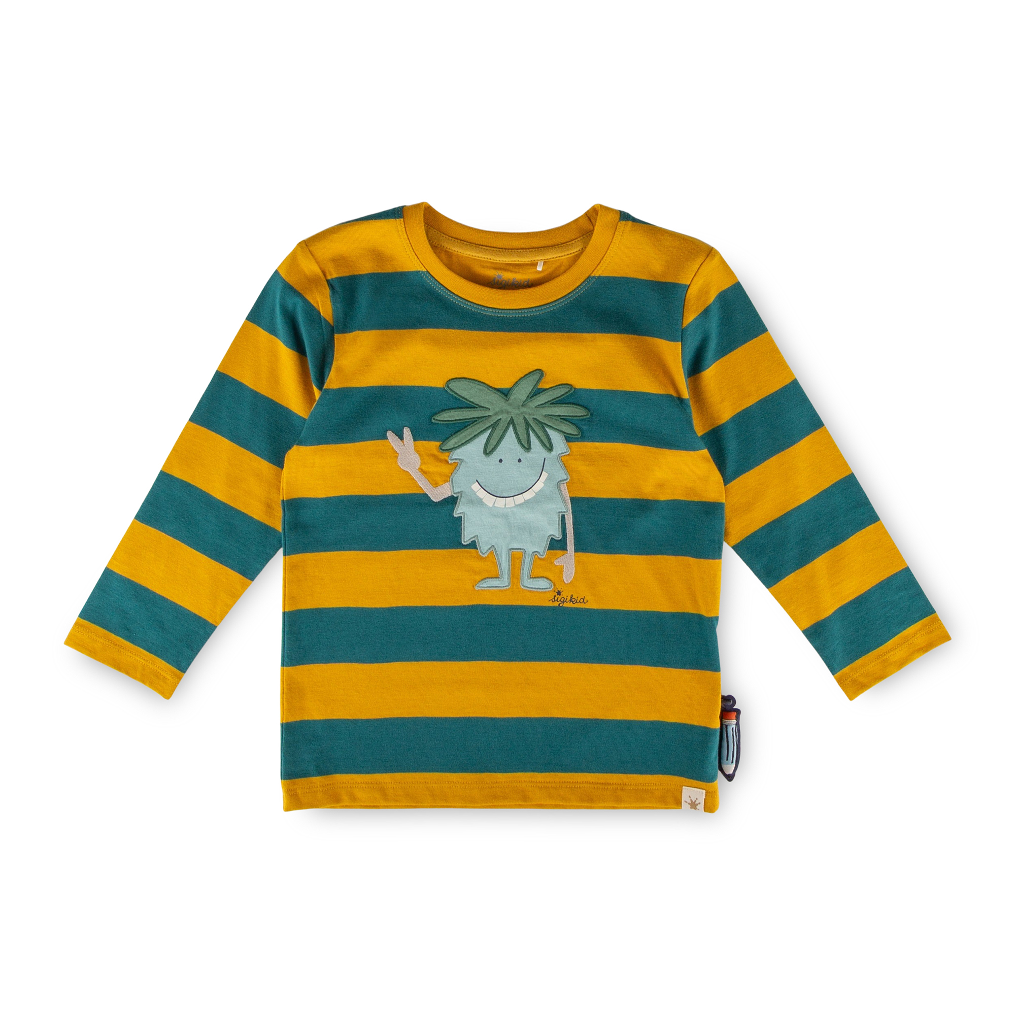 Children's long sleeve Tee monster, green striped