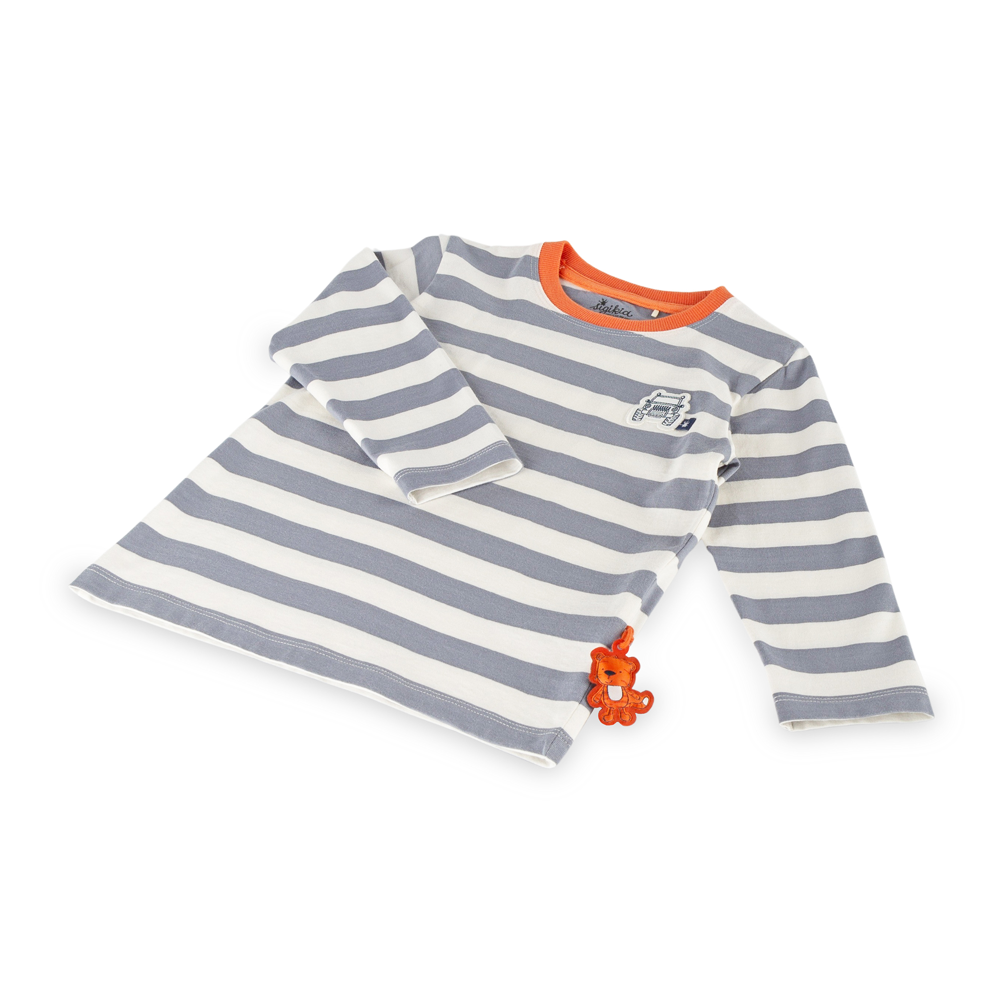 Striped children's long sleeve Tee jeep patch