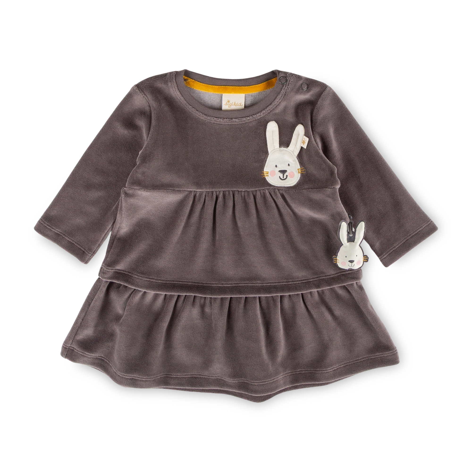 Baby Nicki Volant Kleid Schneehase, dunkelgrau