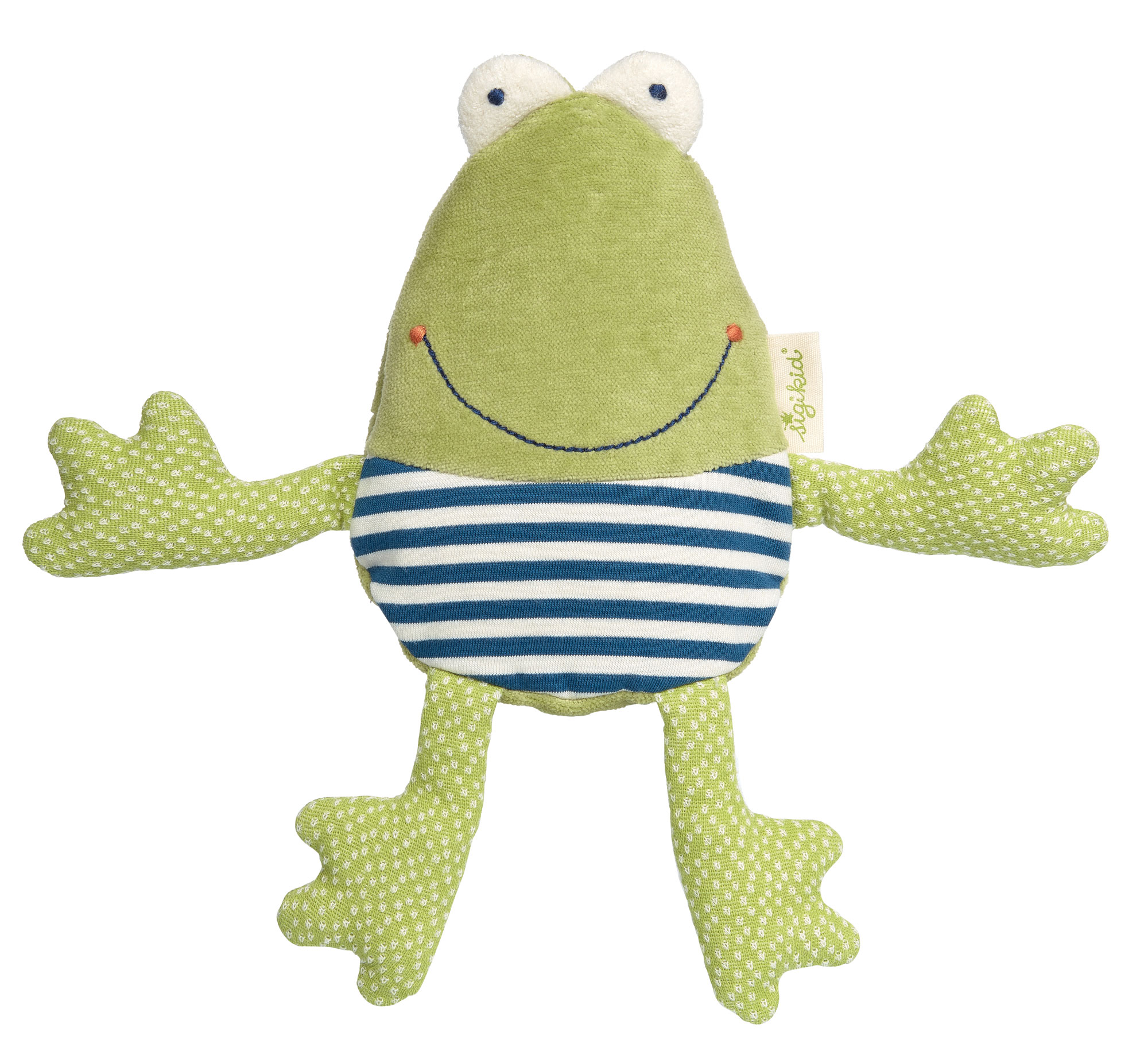 Organic baby soft toy frog with cherry stone filling