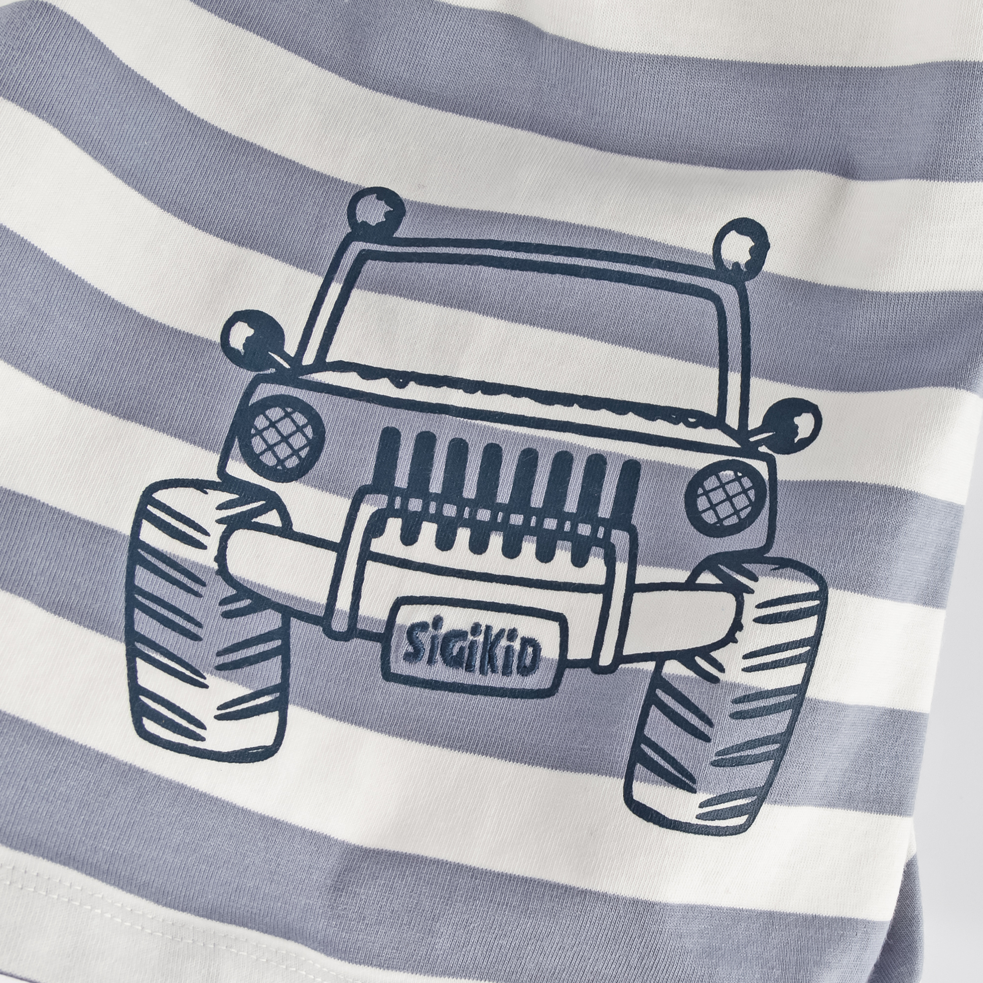 Kinder T-Shirt mit Jeep Motiv, grau-weiß