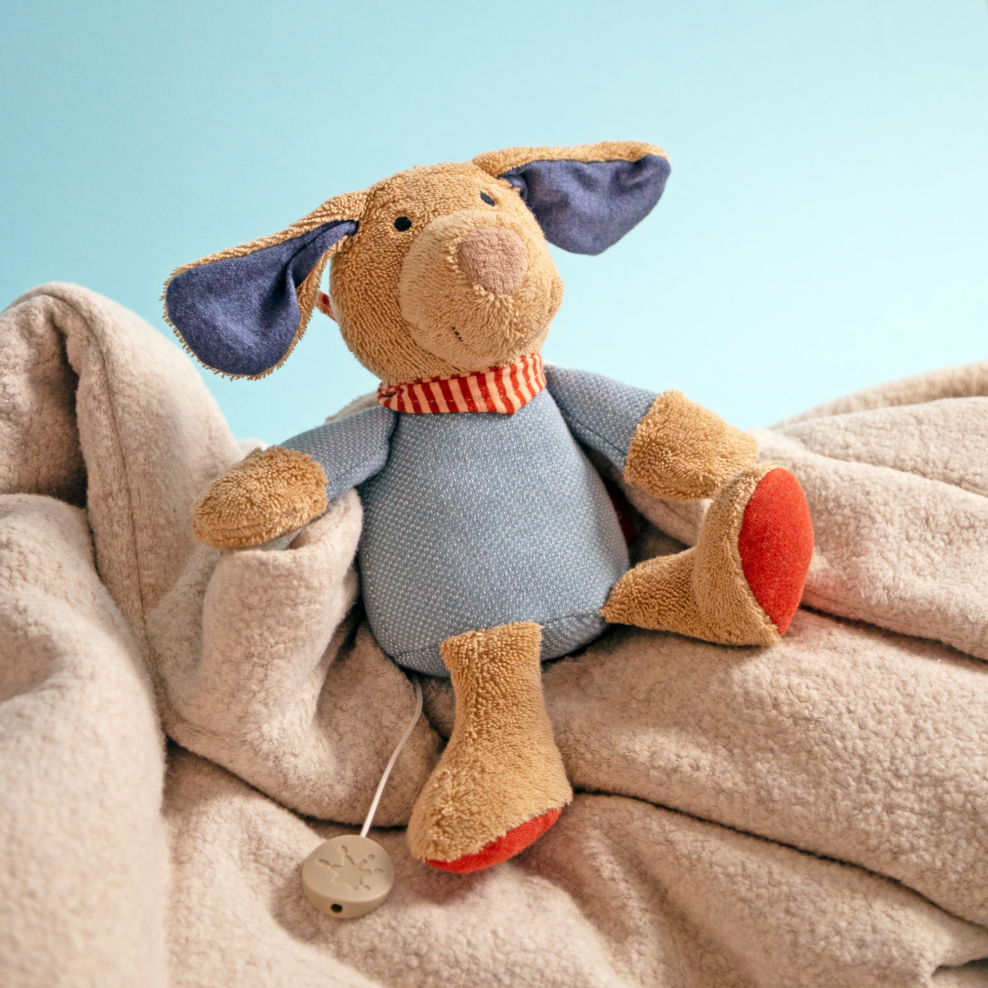 Musical baby soft toy dog Fips, terry cotton