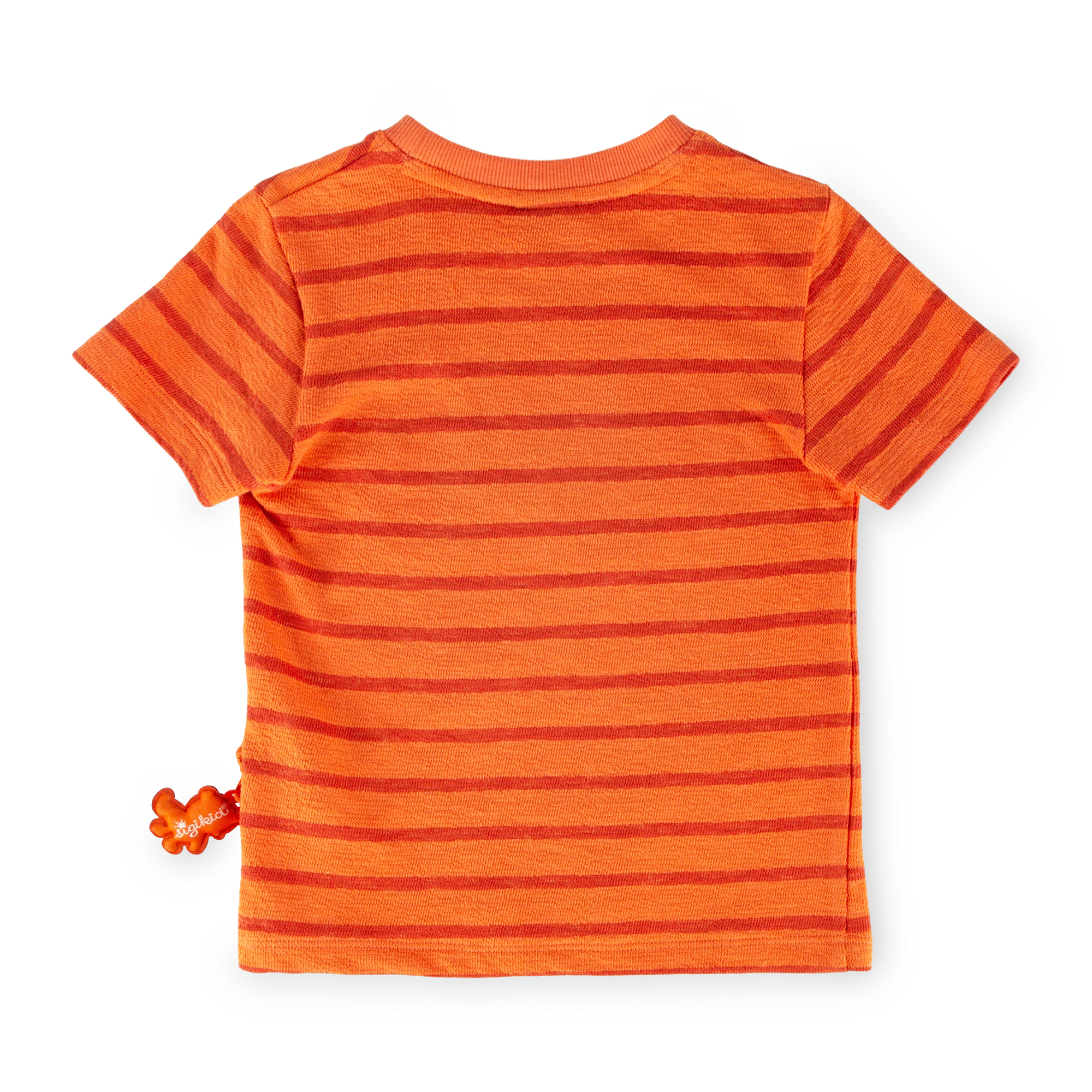 Kinder Ringel T-Shirt mit Jeep Motiv, orange-rot