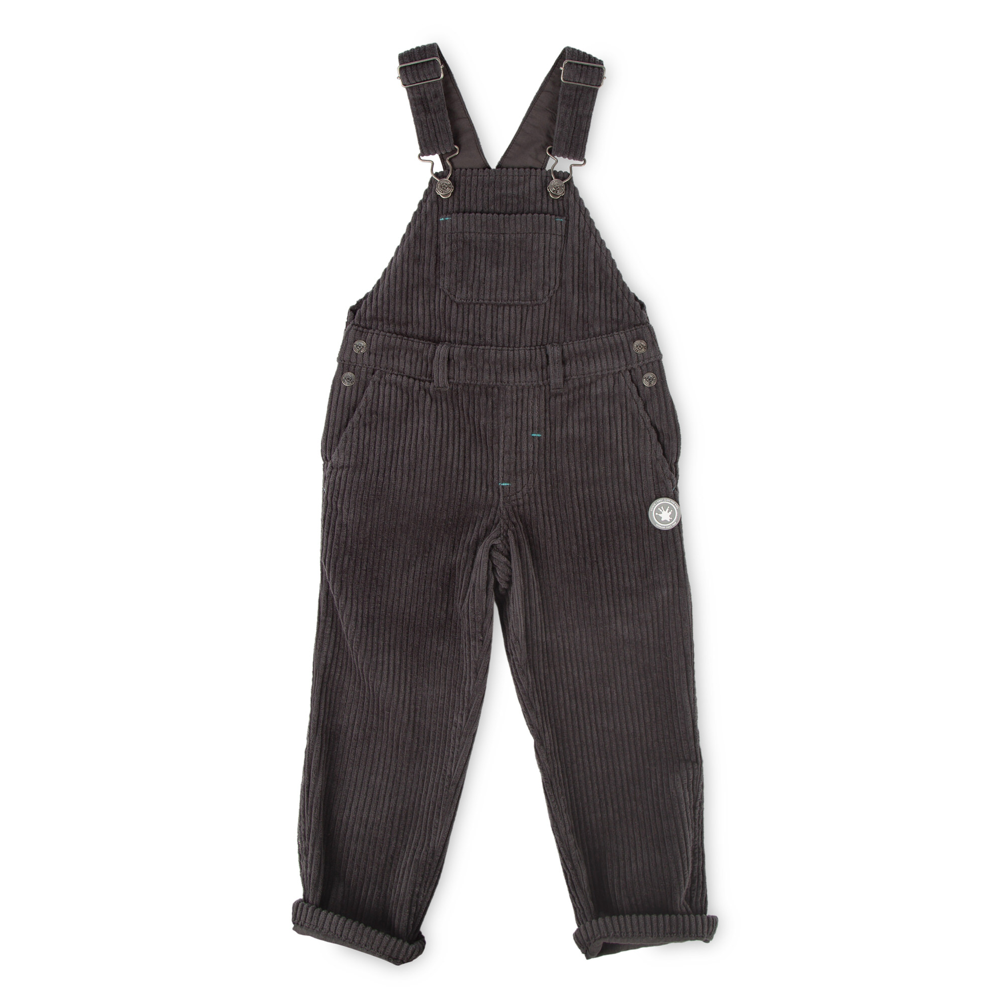 Kids' corduroy dungarees with adjustable straps, dark grey Kids' corduroy dungarees with adjustable straps, dark grey