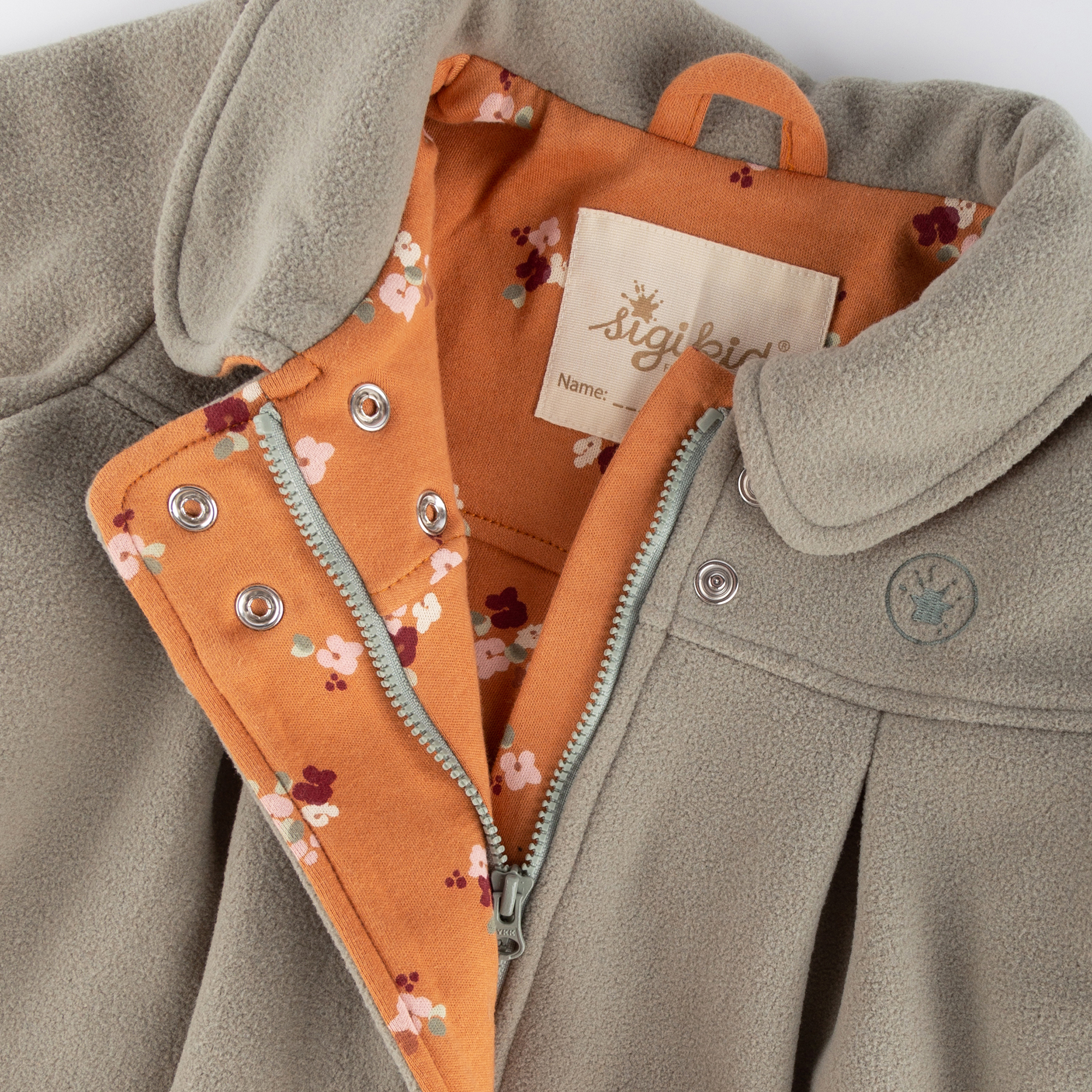 Collared baby fleece jacket pastel green, lined Collared baby fleece jacket pastel green, lined