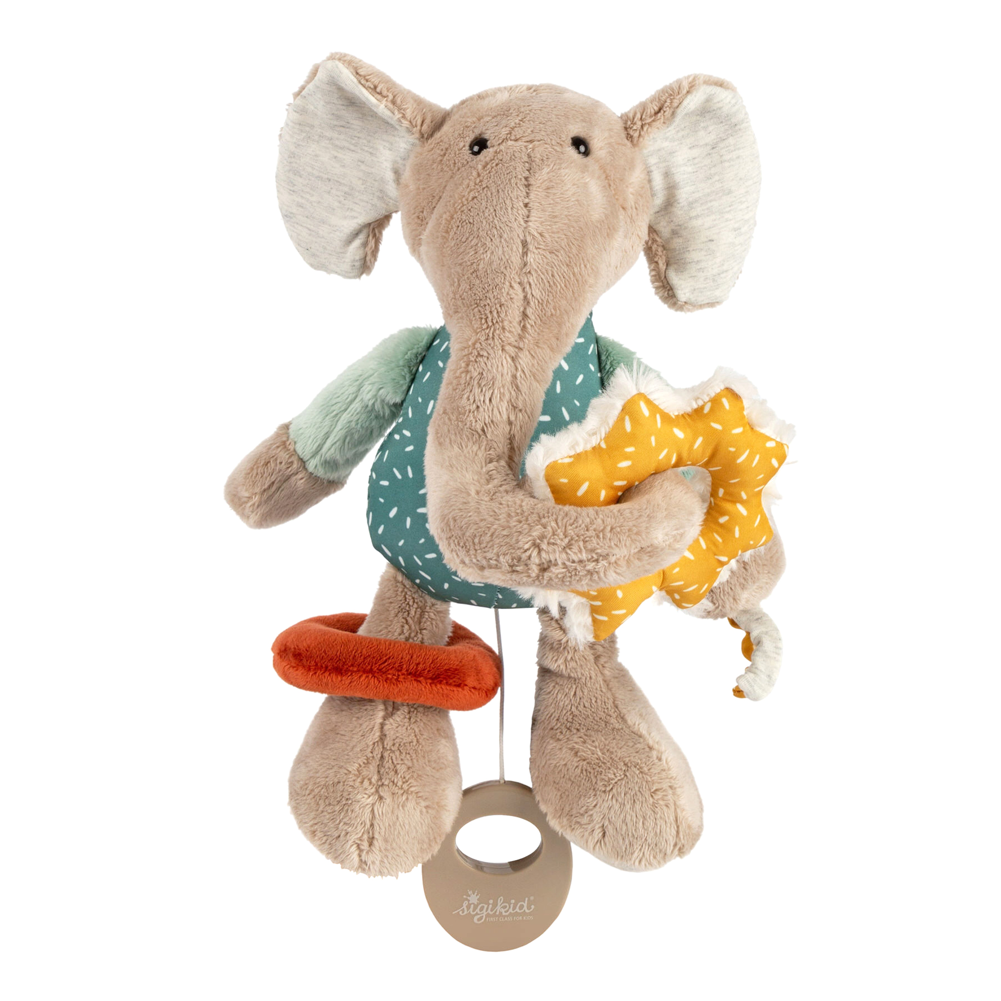 Musical activity soft toy elephant