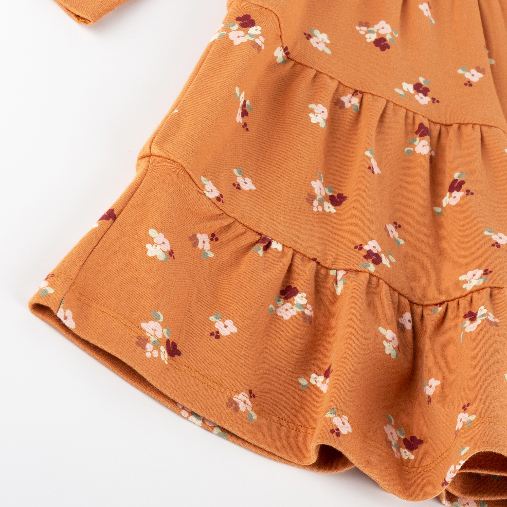 Kinder Langarm Stufenkleid mit Blümchen Print