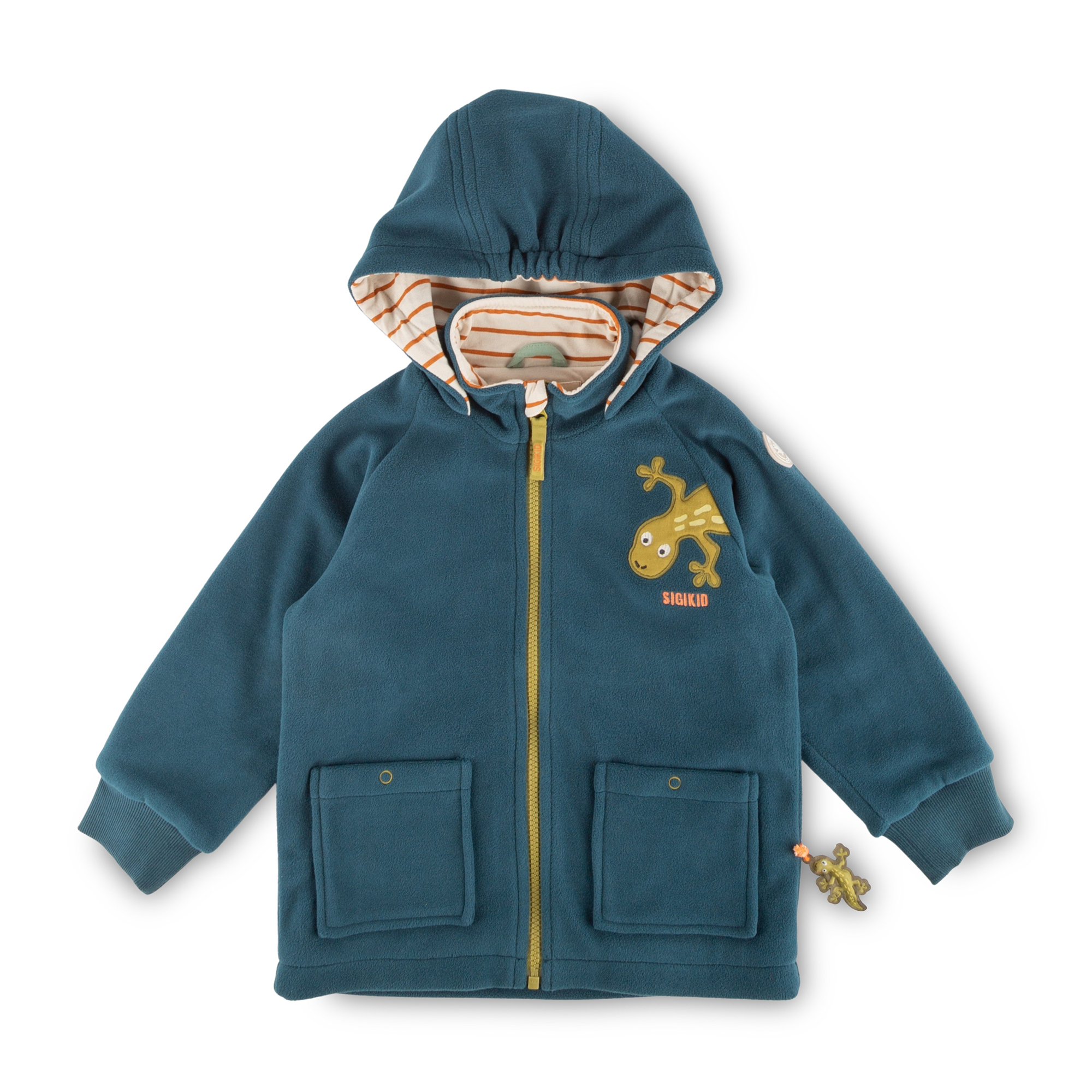 Hooded children's fleece jacket, lined, Jungle