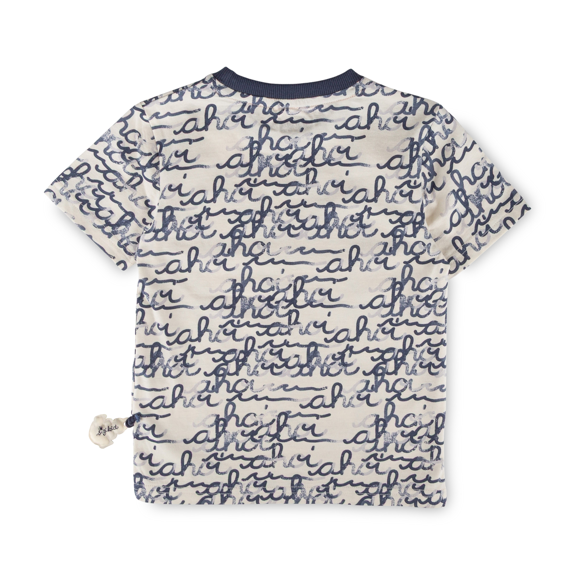 Kinder T-Shirt "Ahoi" Print, weiß mit blau