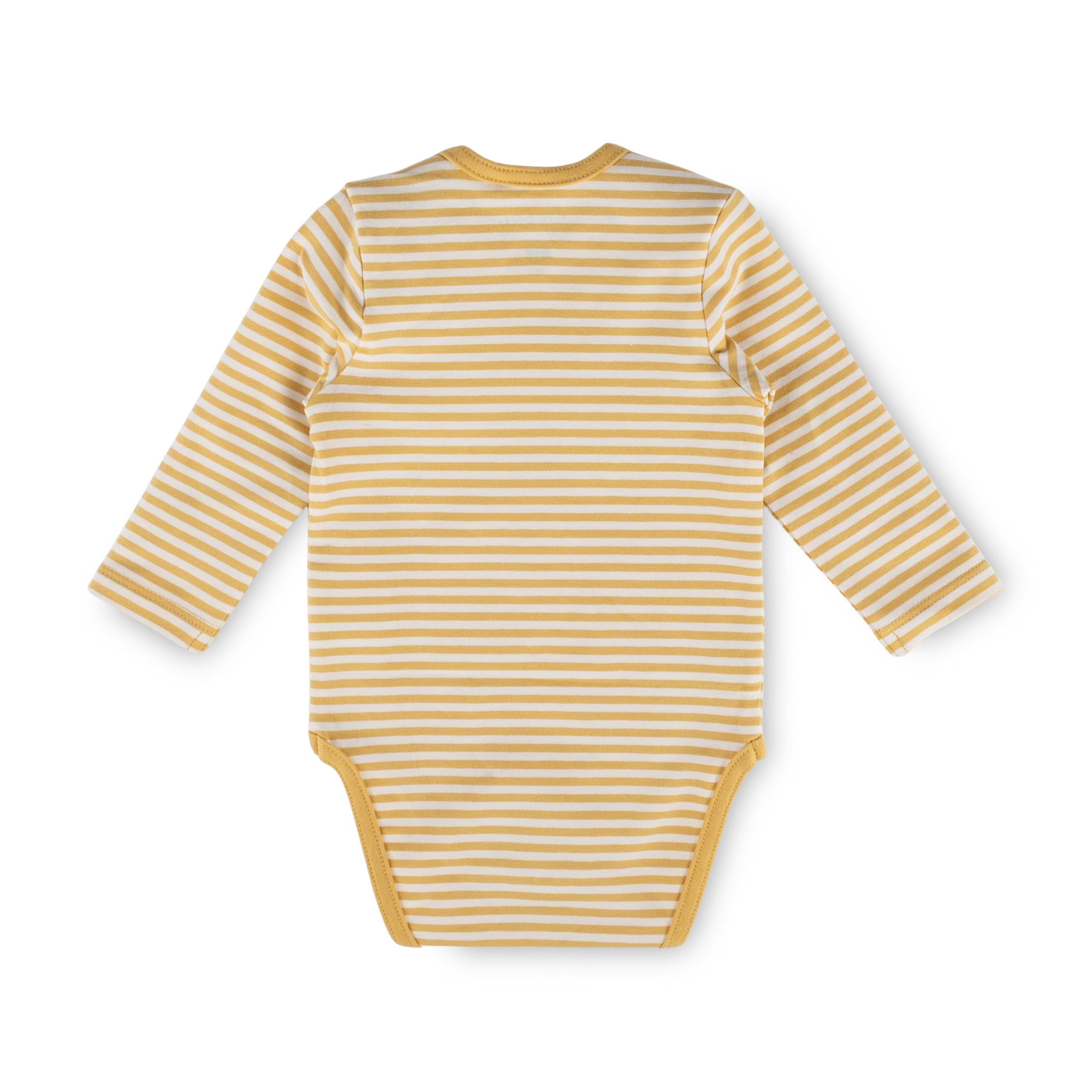 Newborn baby long sleeve bodysuit mouse, yellow/white