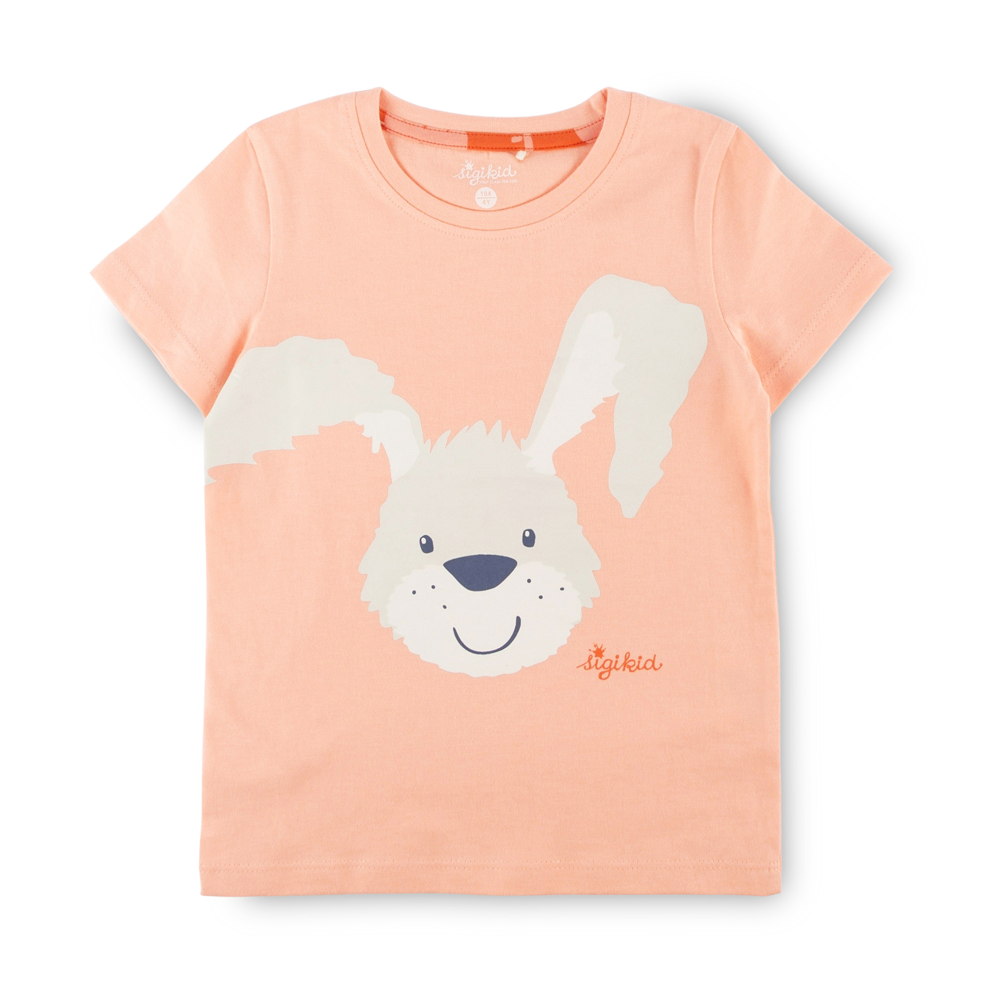 Kurzer Kinder Pyjama Hase, apricot/hellrot