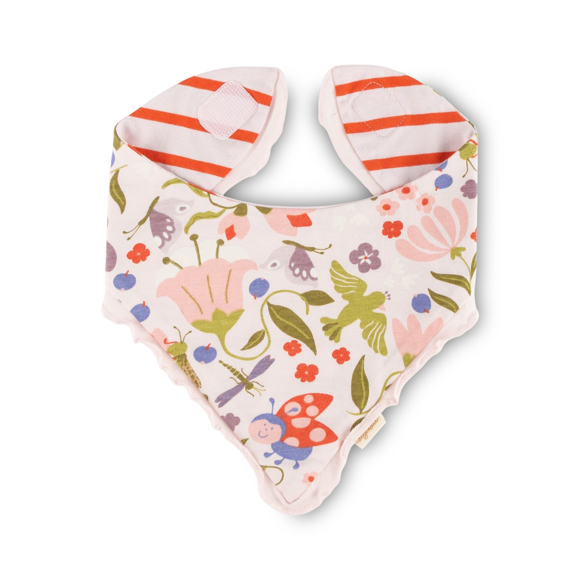 Reversible baby bandana bib Happy Ladybug