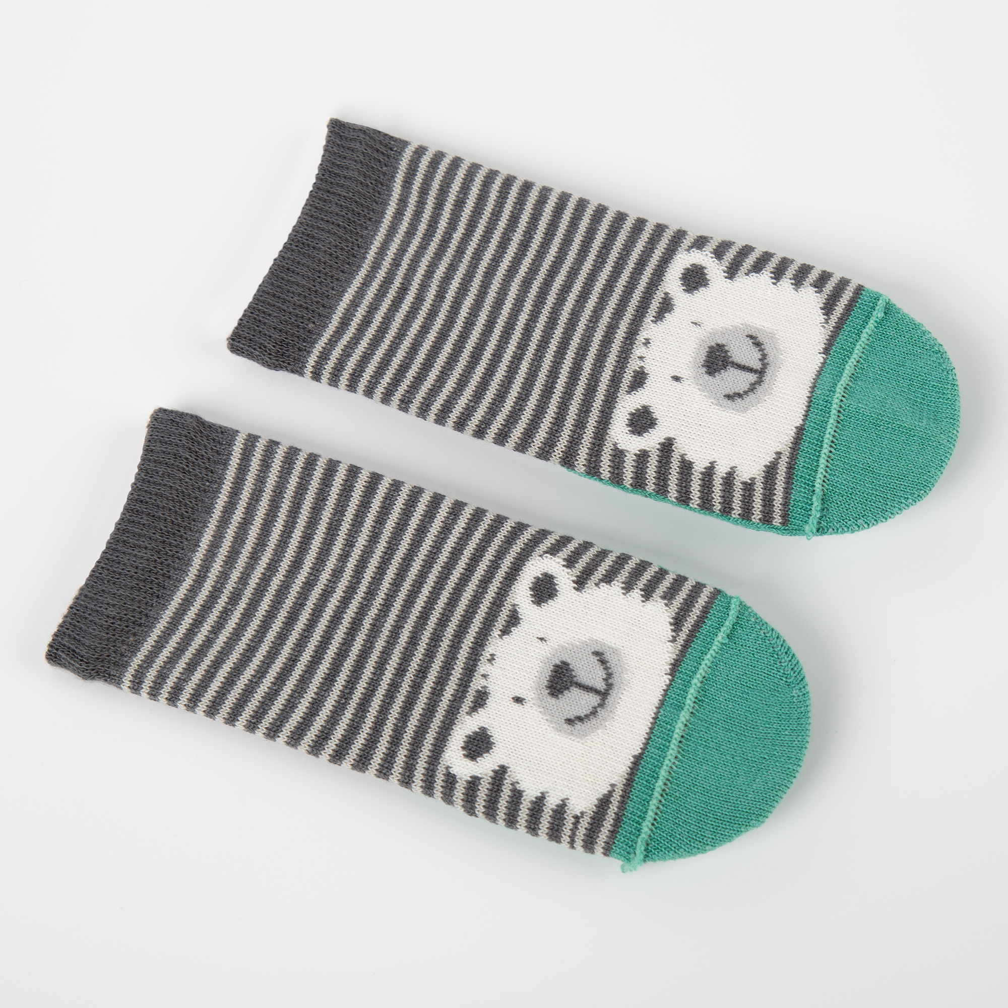 Set of 3 different pairs of baby socks, jade green/grey/orange Set of 3 different pairs of baby socks, jade green/grey/orange