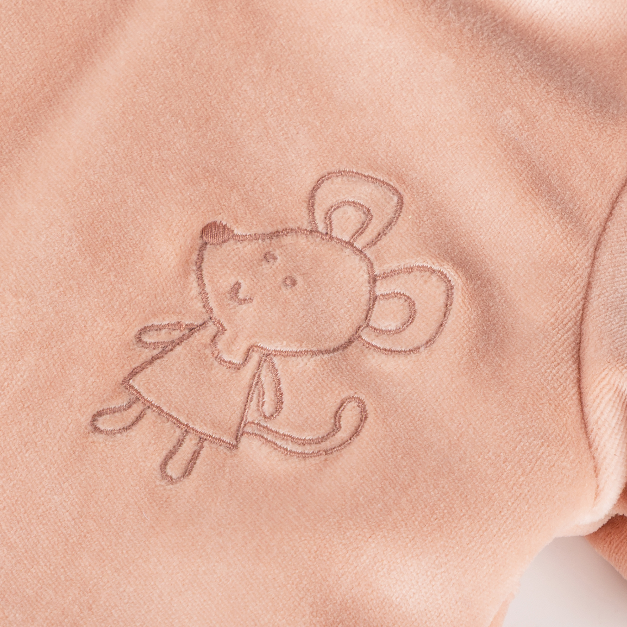 Newborn baby velour overall, foldable cuffs, wadded, pink