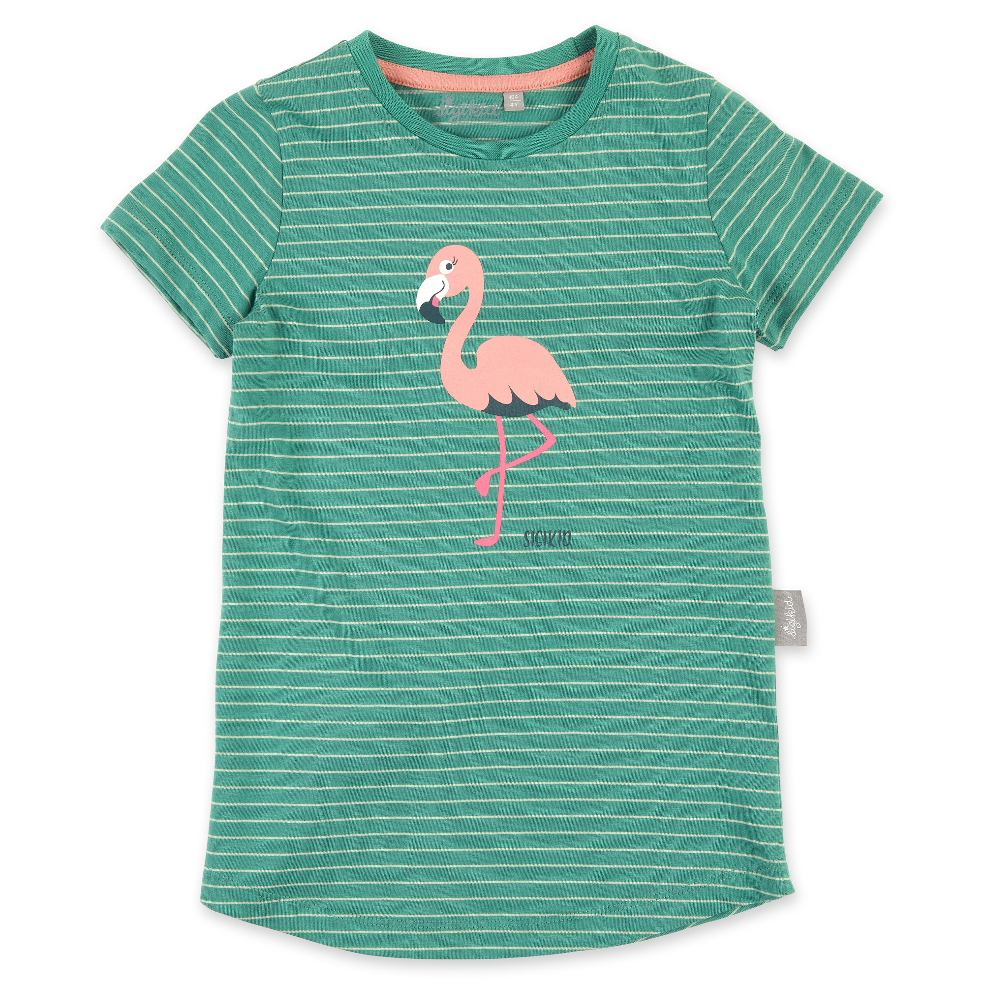 Children's short sleeve pajamas flamingo, green/apricot