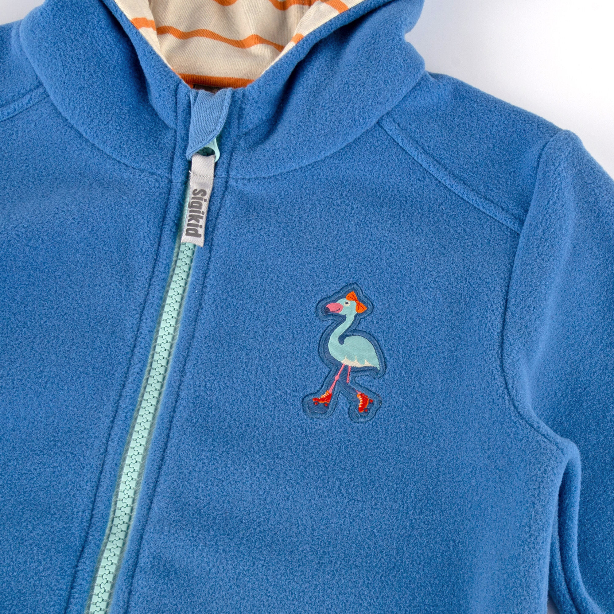 Girls' hooded fleece jacket flamingo, azure blue