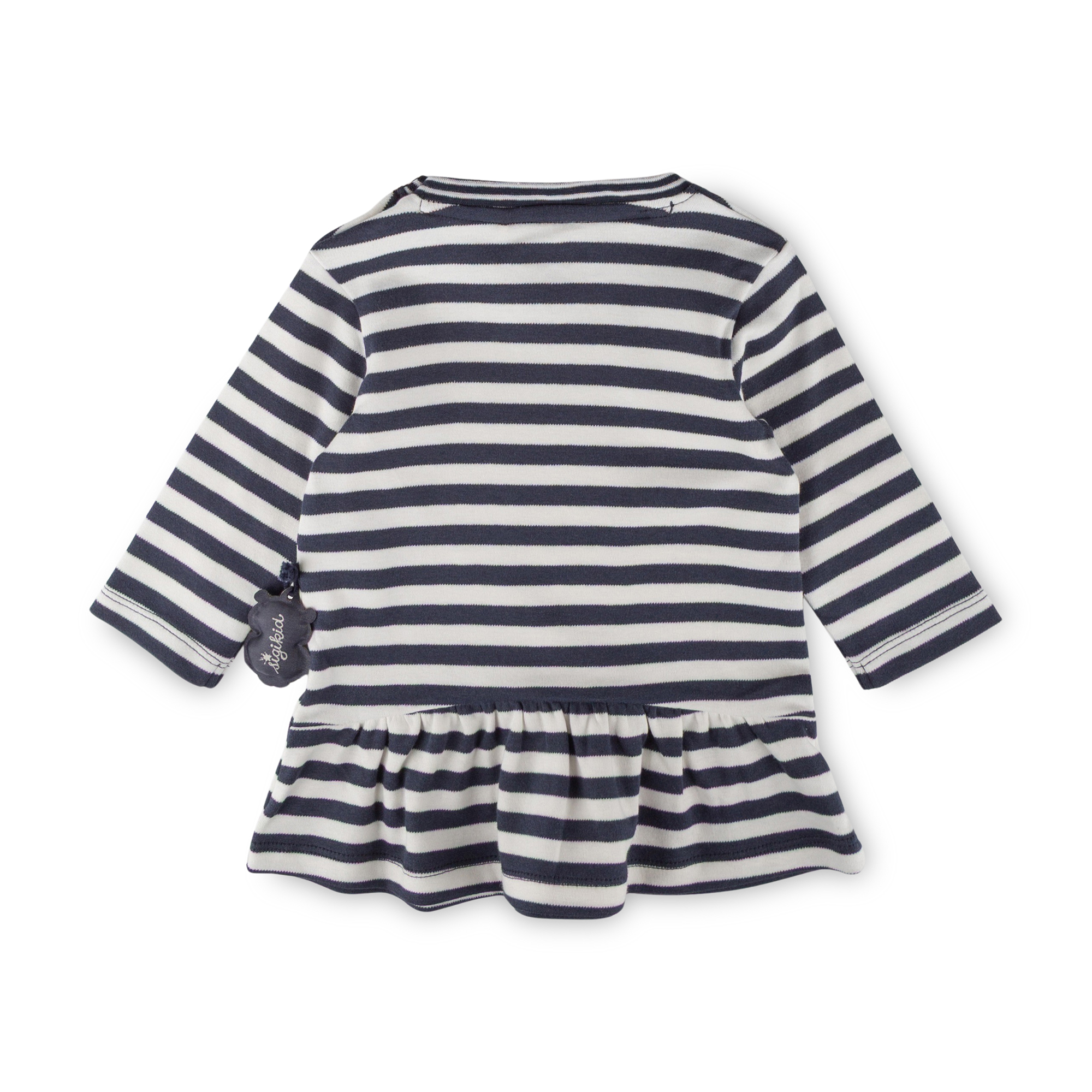 Baby Kleid Eule Curious Owl, blau-weiß geringelt