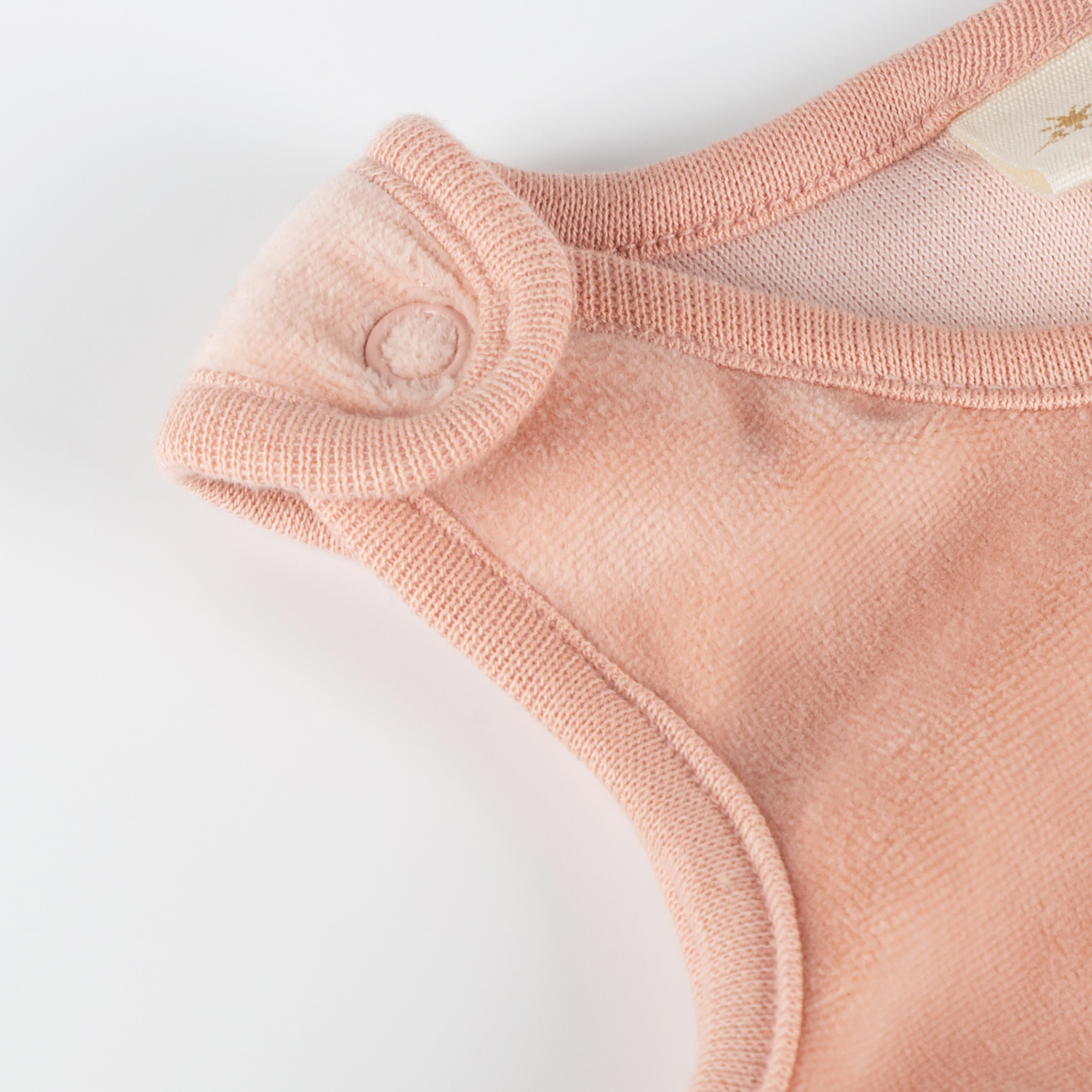 Newborn baby velour romper mouse, pink