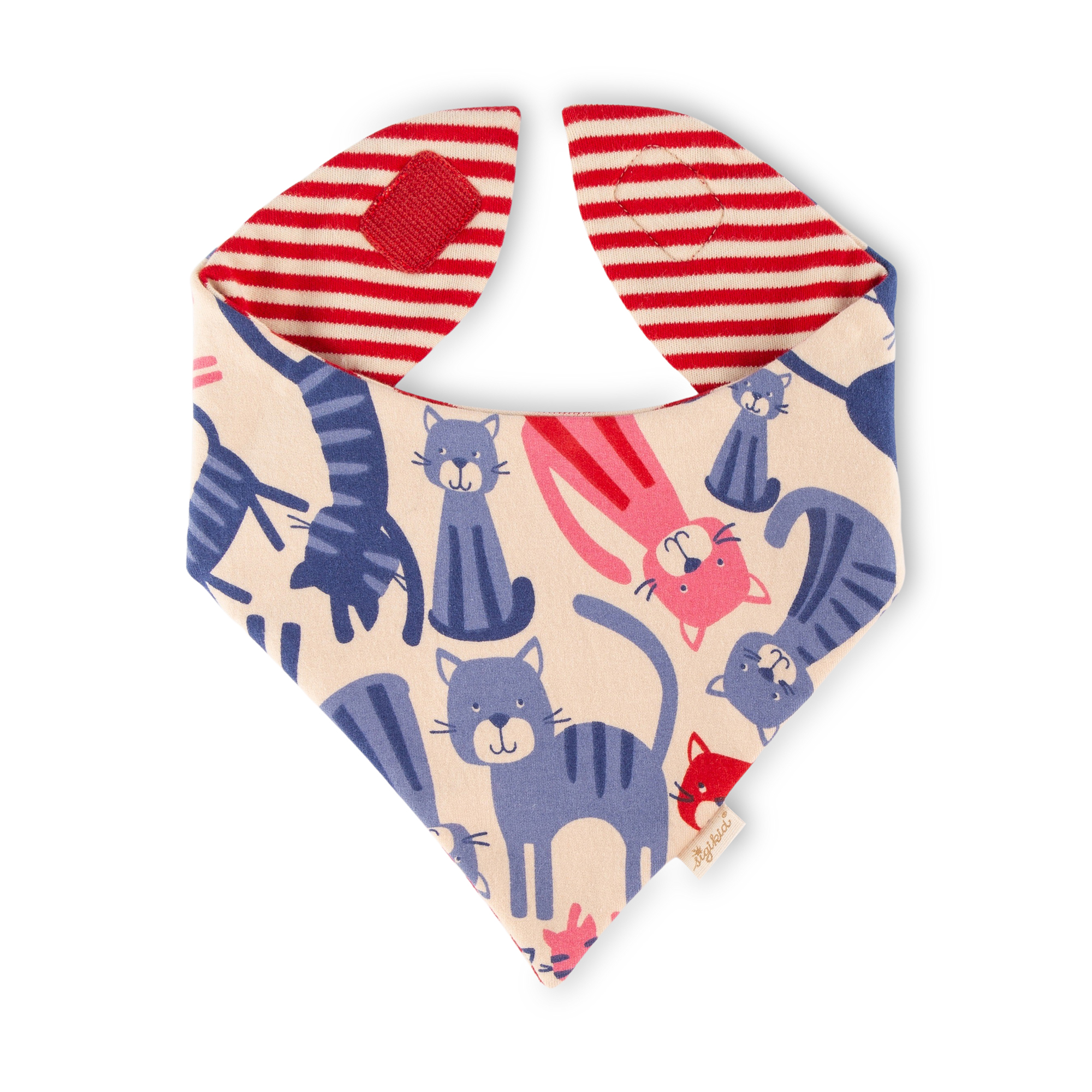 Reversible baby bandana bib Wild Cat