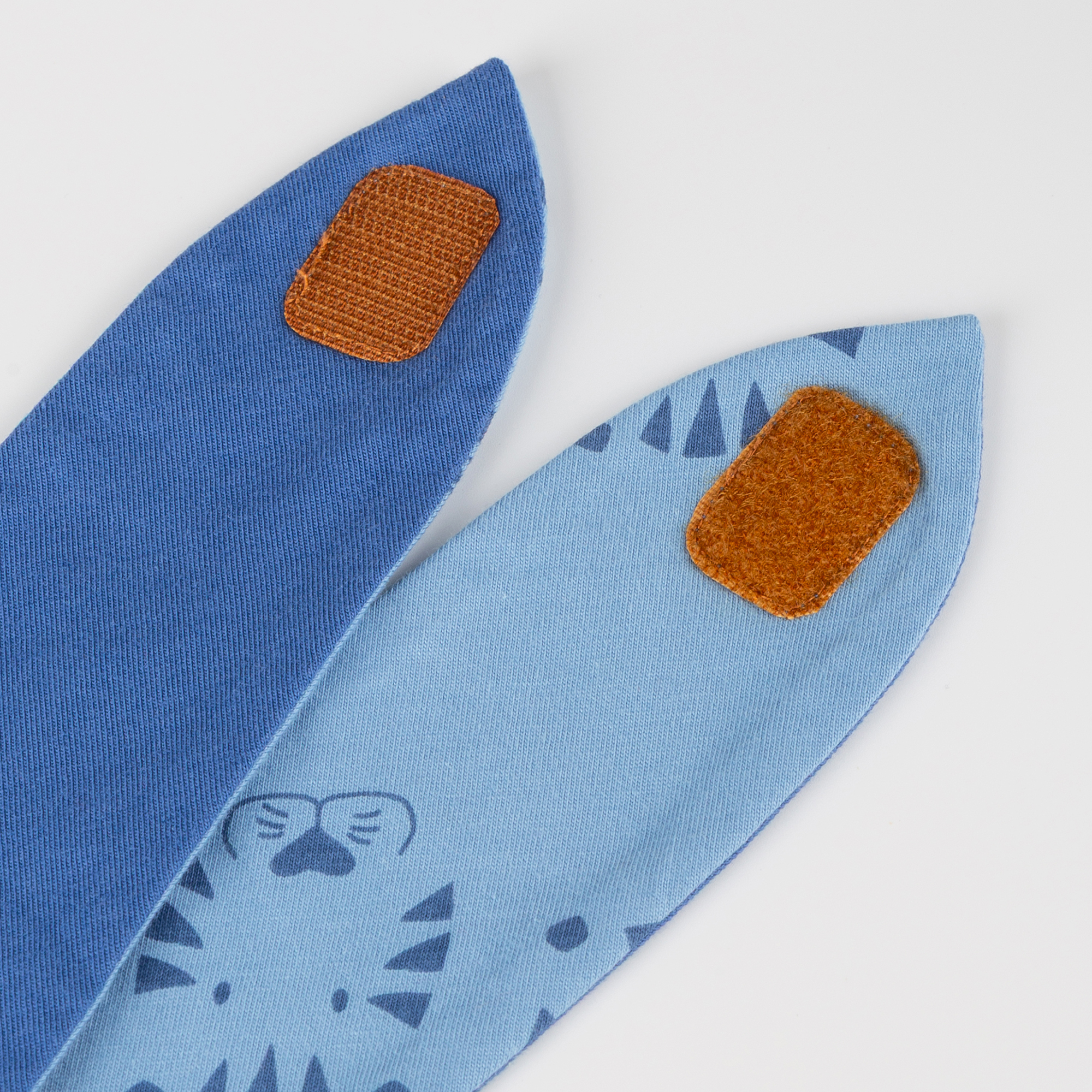 Baby Wendehalstuch Tiger & Löwe, blau