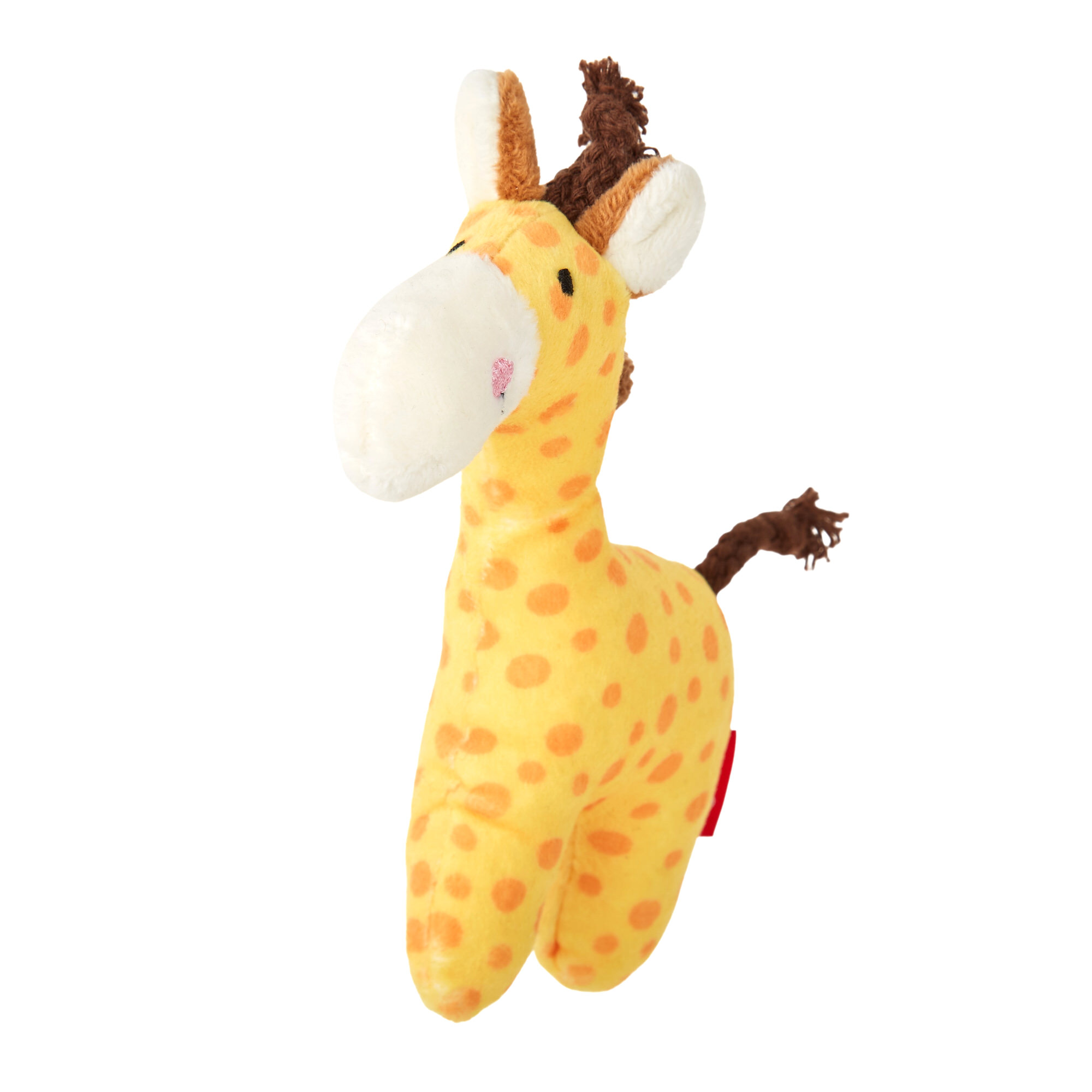 Cheerful and soft: rattle giraffe