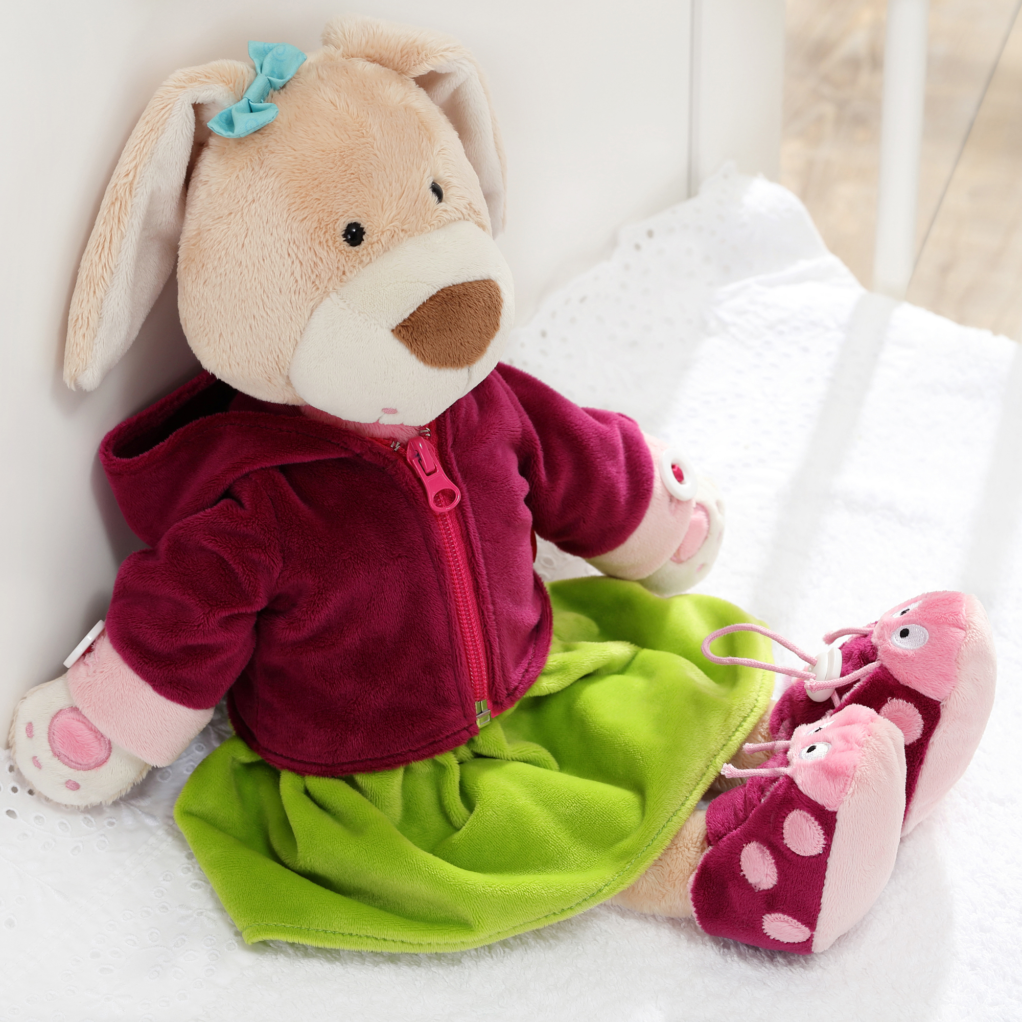 Learn-how-to-dress plush bunny