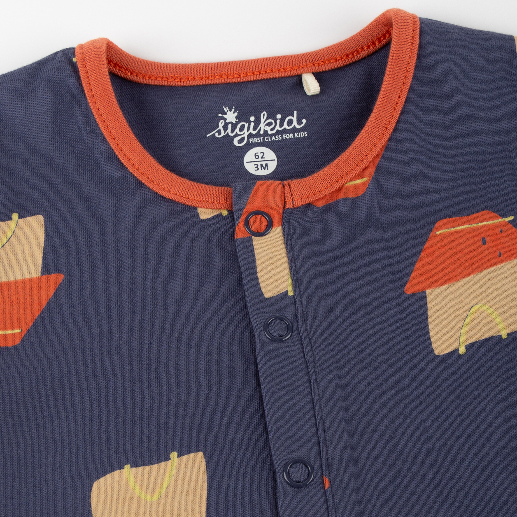 Baby long sleeve romper sleepsuit blue/red