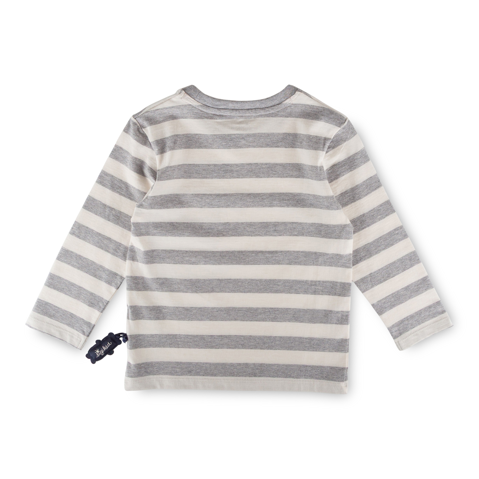 Children's long sleeve Tee bear, striped white/grey
