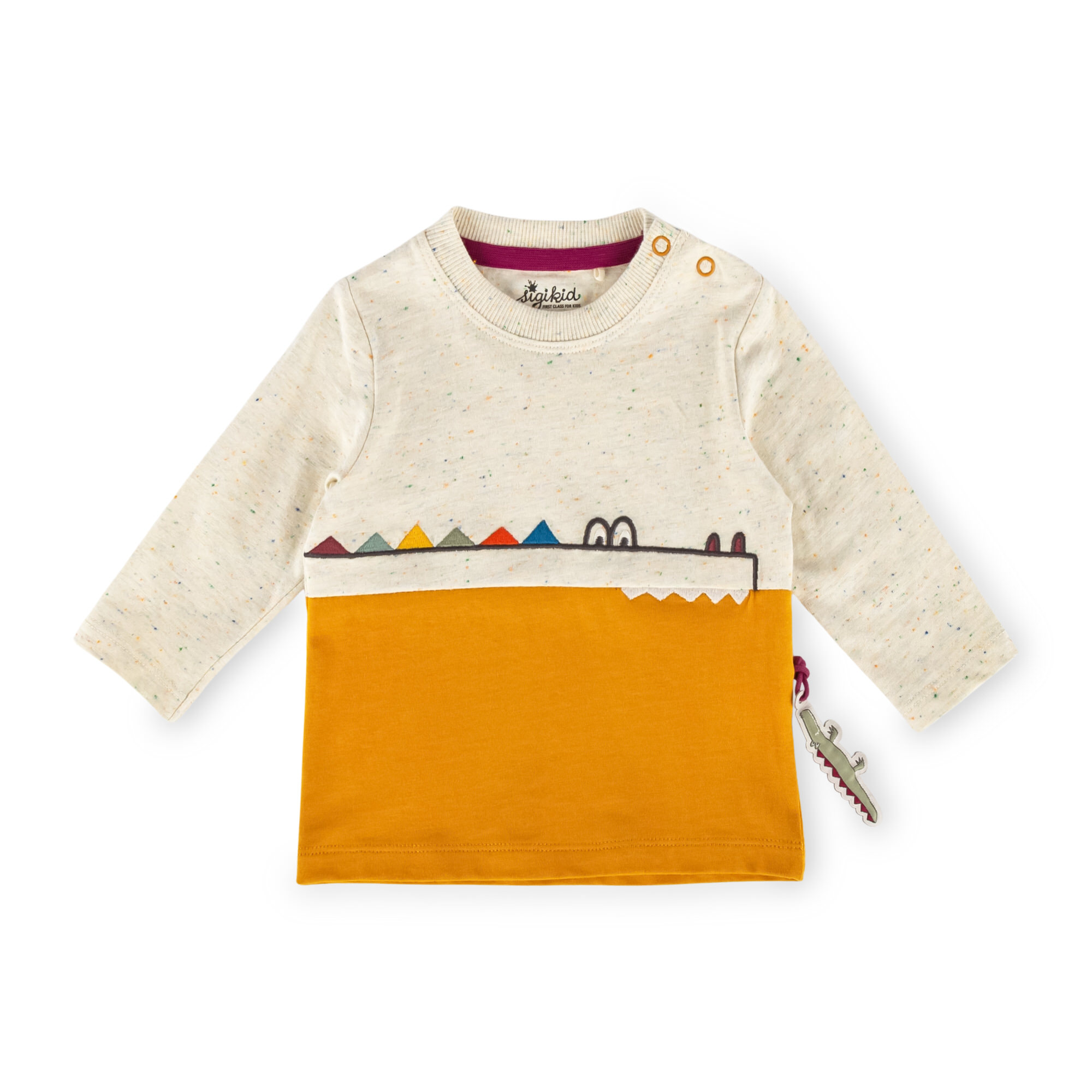 Baby Langarmshirt, naturweiß-gelb Baby Langarmshirt, naturweiß-gelb