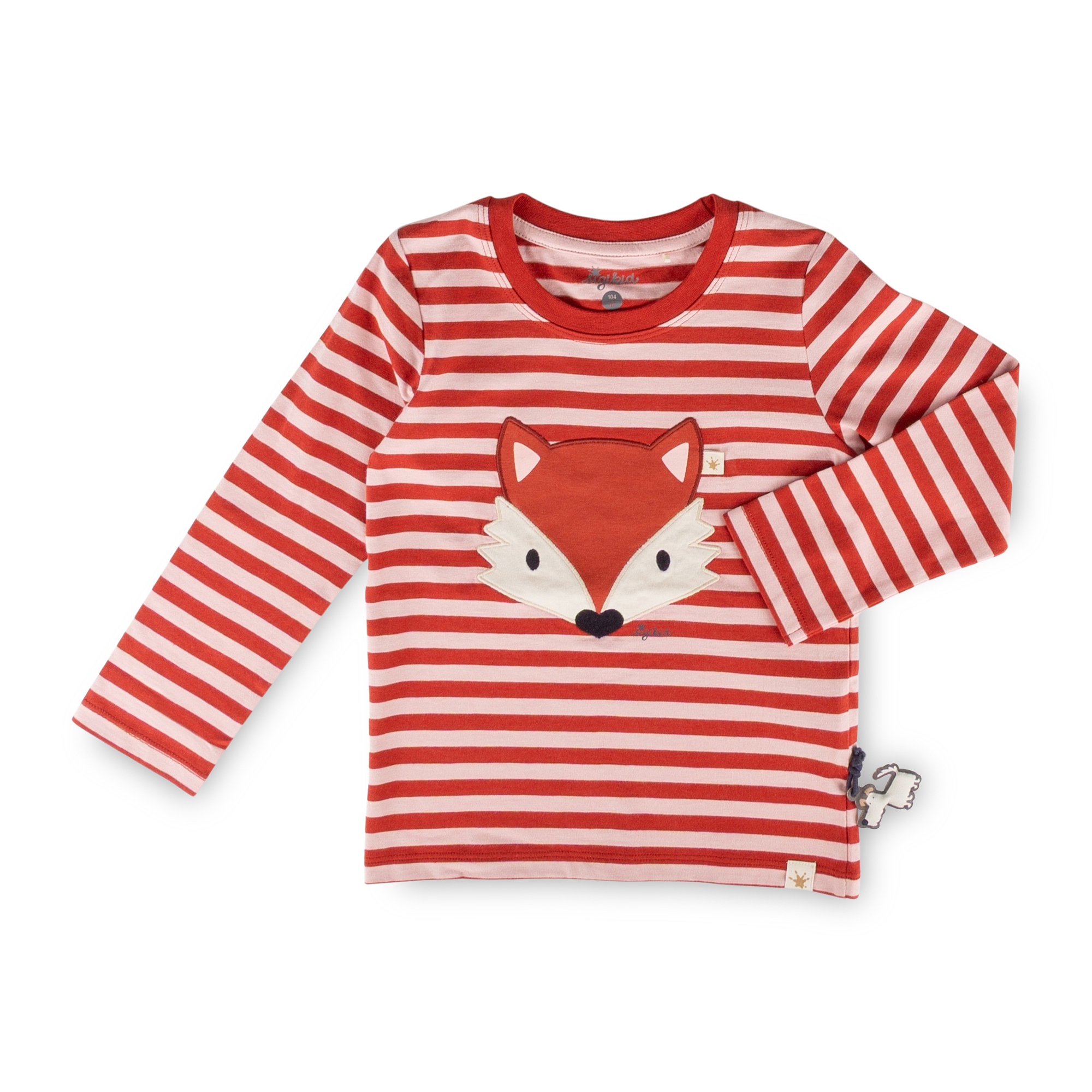 Children's long sleeve Tee fox, red striped