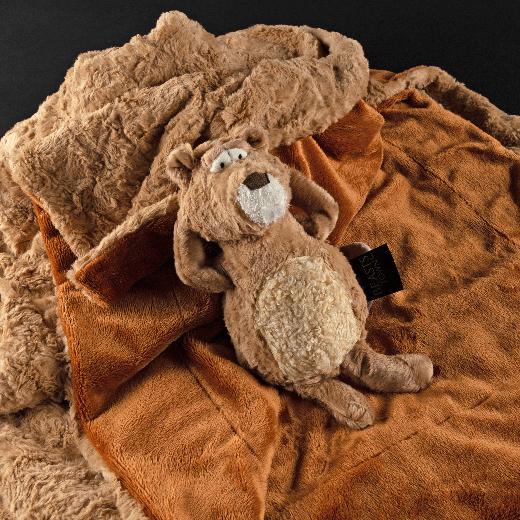 Beasts Kuscheldecke Plüsch, braun gewirbelt Beasts Kuscheldecke Plüsch, braun gewirbelt