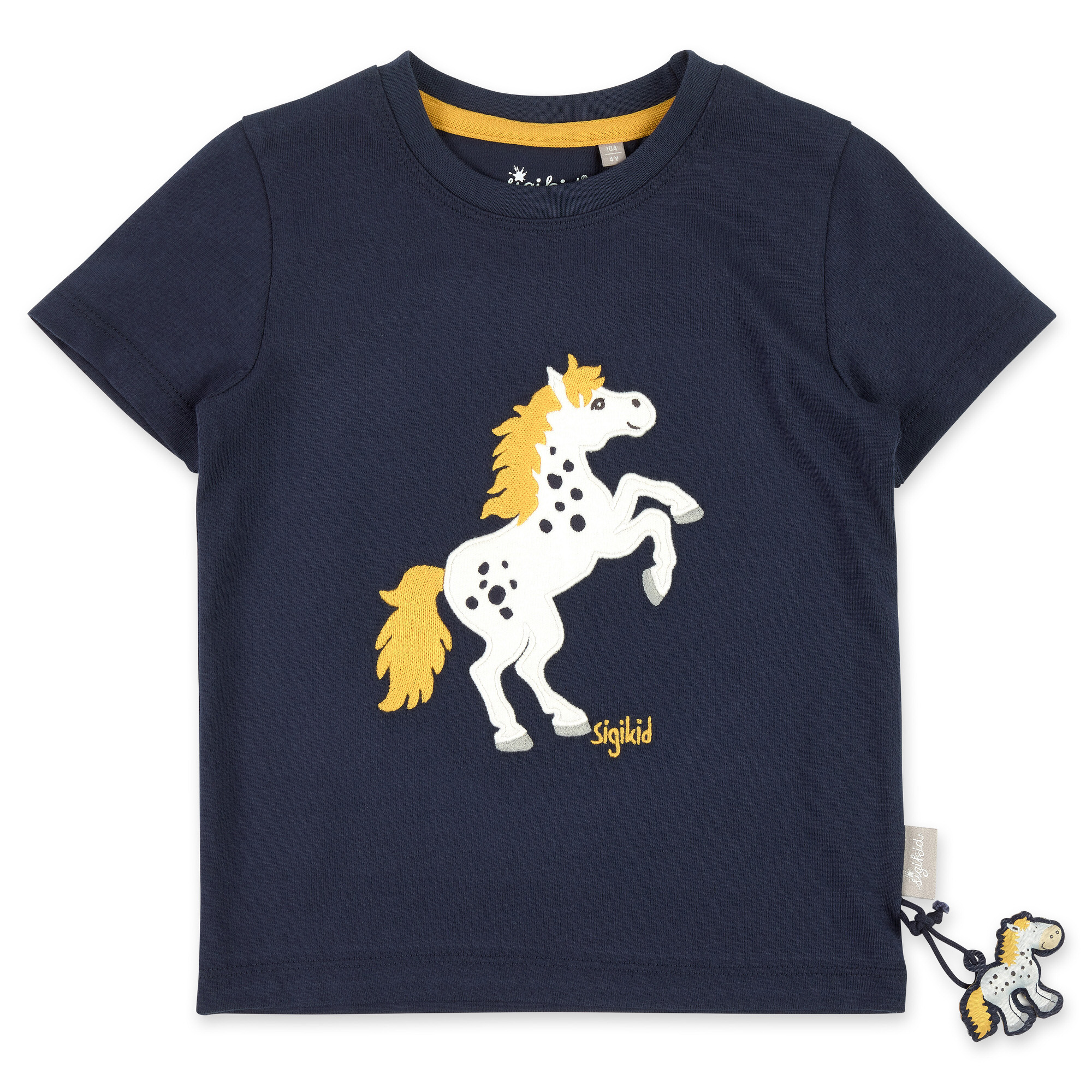 Kinder T-Shirt mit Pony Motiv, dunkelblau