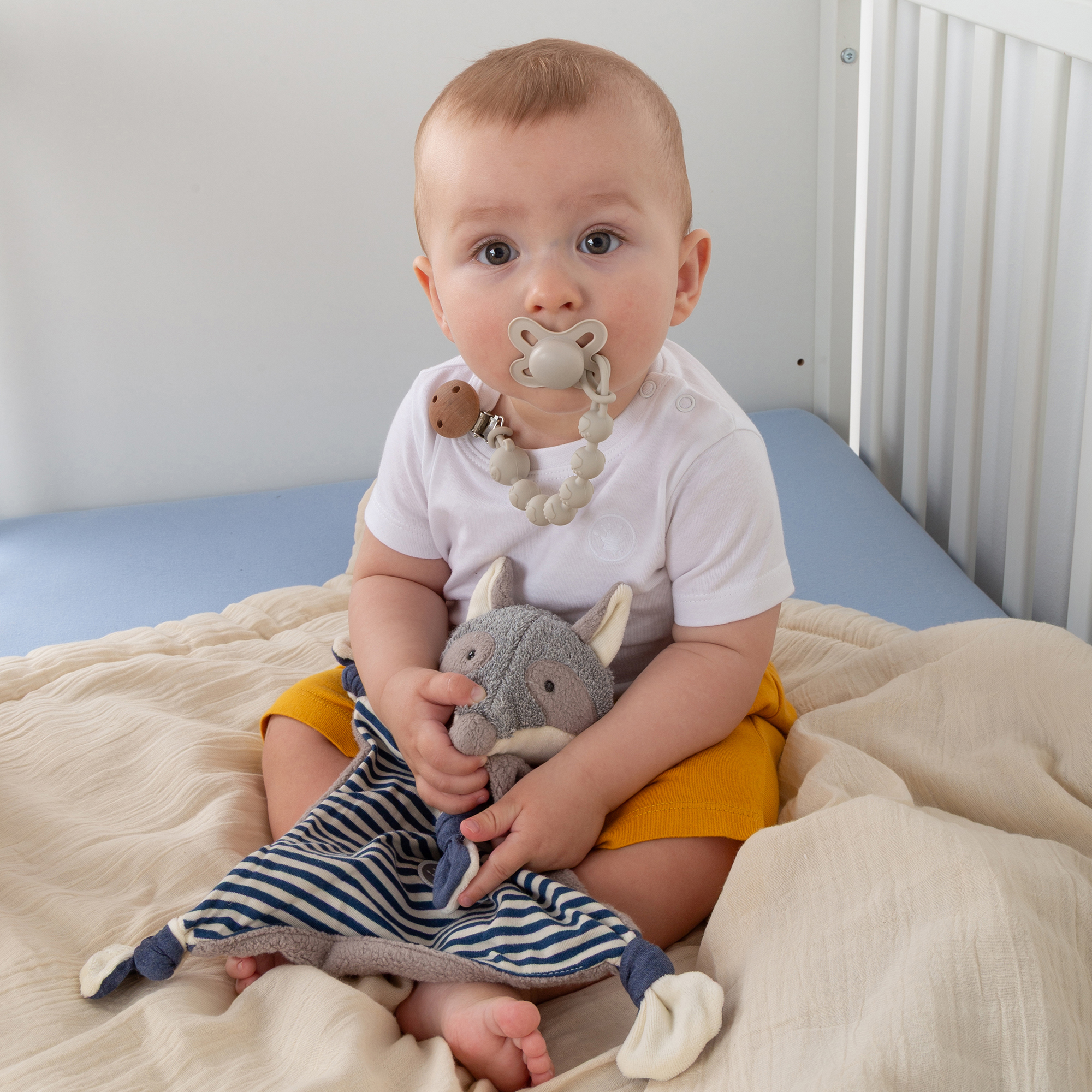 Baby comforter racoon, cotton terry cloth